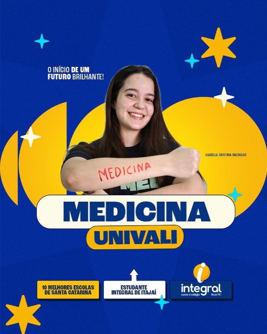 Com muita dedicação, resiliência e coragem para não desistir dos seus sonhos, a Isa conquistou a sua tão sonhada aprovação.🏆
Nossa 25ª aprovação em Medicina na Univali 2025/2026. 💪🏼
#medicina #acafe #melhor #maior #aprovacao