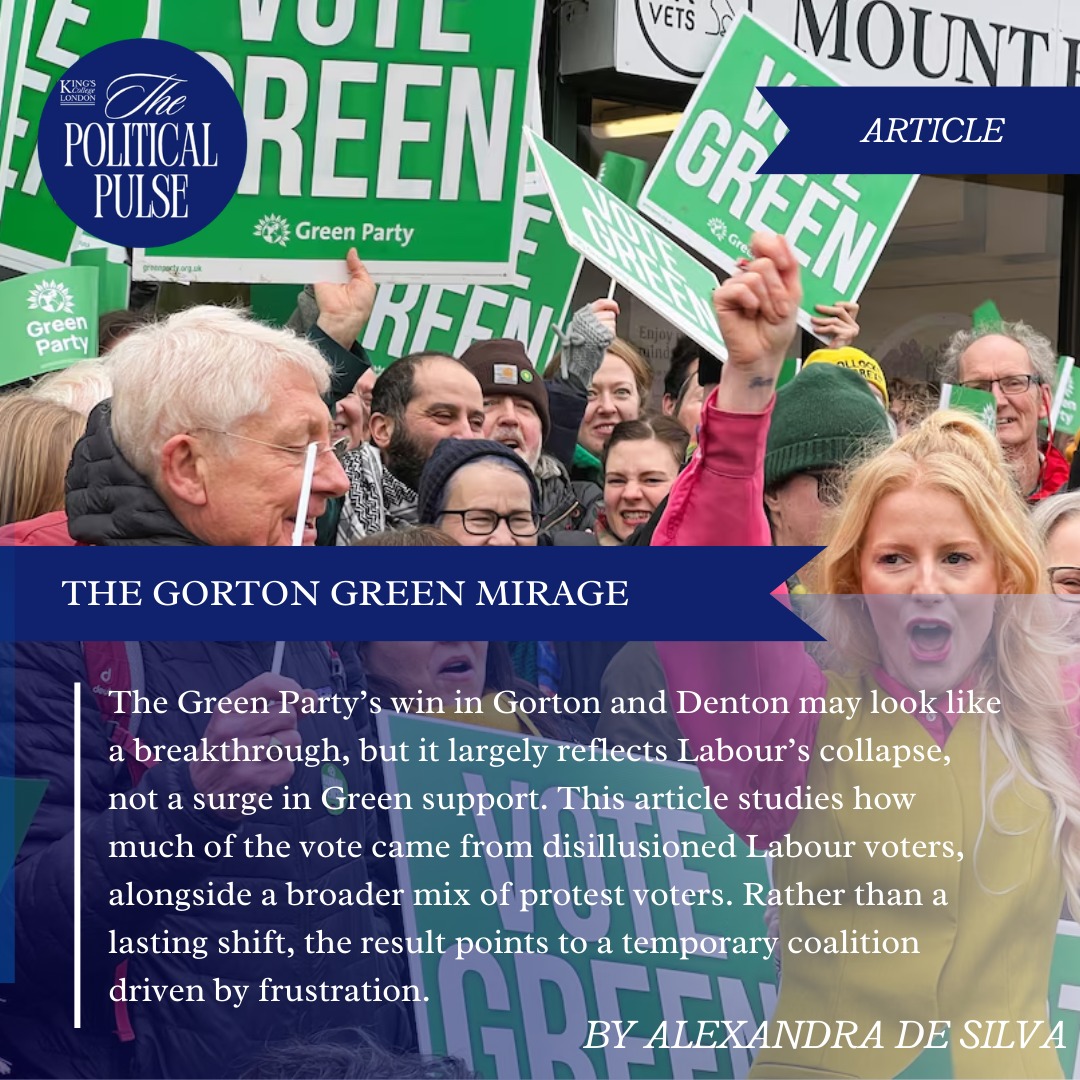 “What emerged was not a coherent ideological movement but a coalition of protest.”
What does this result really say about British politics today?
#ukpolitics #greens #media #article #kcl