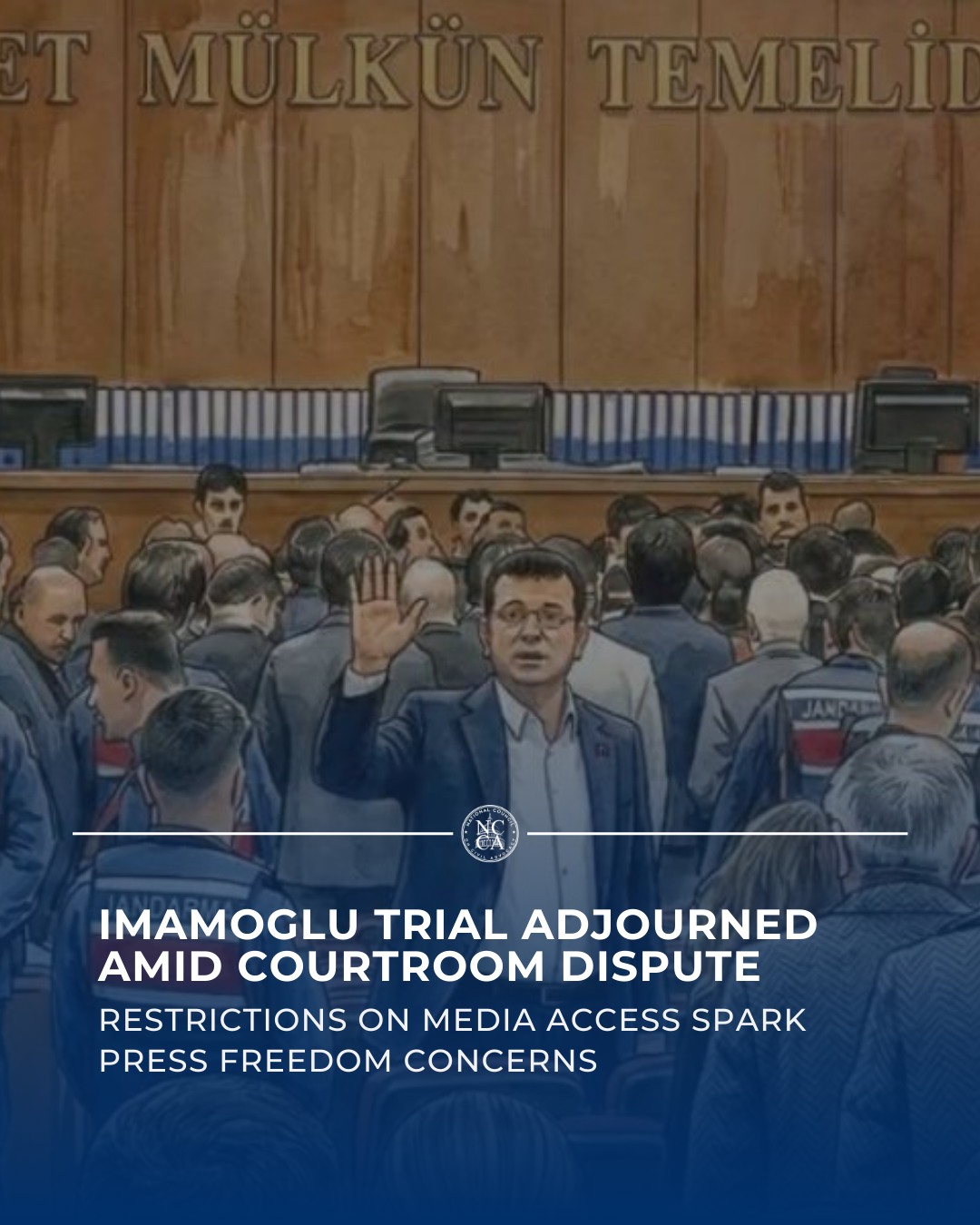Imamoglu Trial Adjourned Amid Access Restrictions and Press Concerns
The trial of Istanbul Mayor Ekrem Imamoglu was adjourned shortly after it began following a courtroom dispute, as journalists protested new restrictions limiting media access to the proceedings.
Reporters faced obstacles including restricted seating and limited access unless they held government-issued press credentials—raising concerns among press freedom advocates about discriminatory practices.
The case, involving a prominent political figure widely viewed as a leading challenger, continues to draw attention to broader issues of transparency, press freedom, and judicial independence in Türkiye.
Ensuring open access to judicial proceedings and equal conditions for journalists is essential for public trust and accountability.
🔗 Read more:
https://loom.ly/_0YK190
#HumanRightsViolations #Turkey #PressFreedom #RuleOfLaw #Erdogan