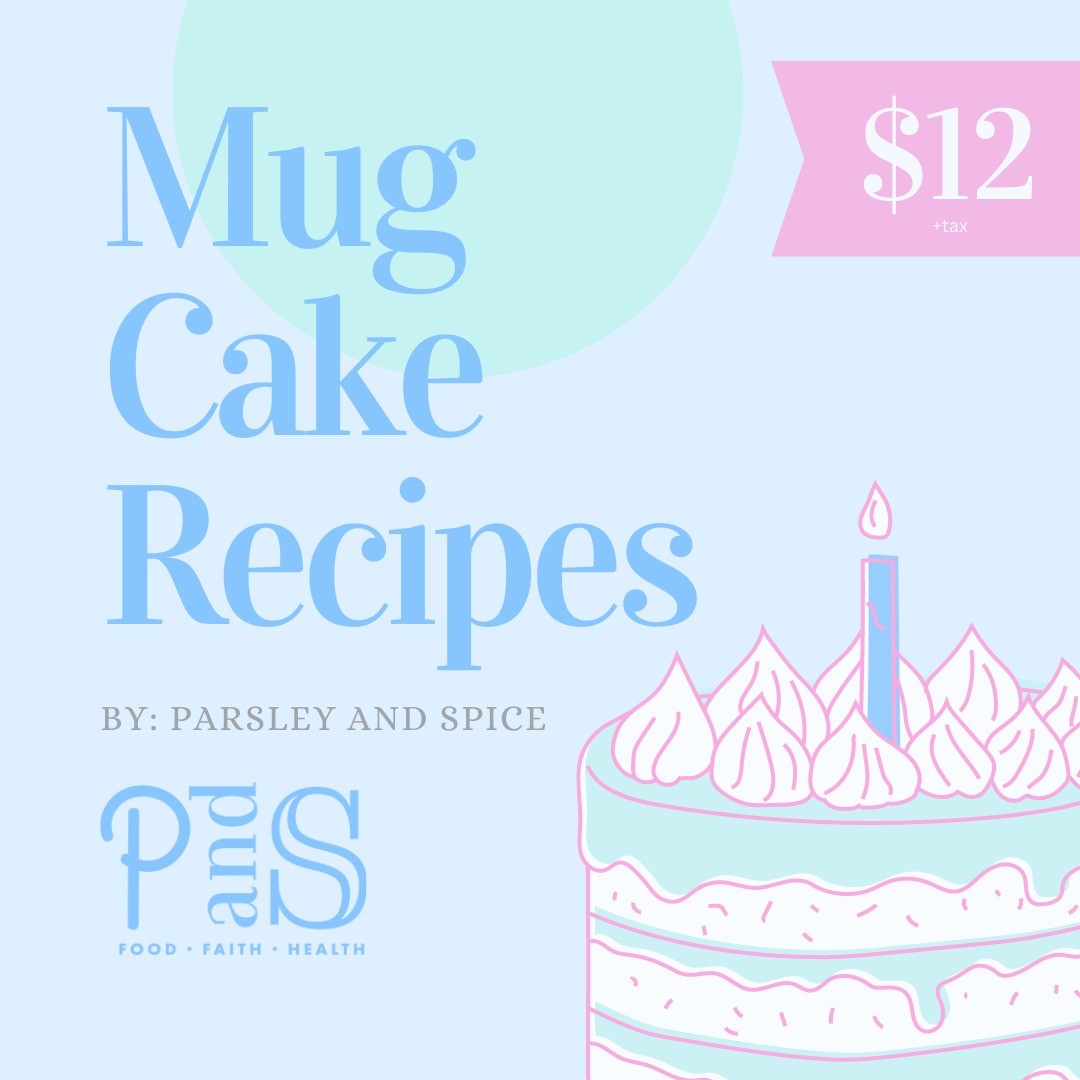 IT IS FINALLY HERE! My Healthier Mug Cake Recipe Ebook is for sale now! ❤️
.
Click the link in my bio to buy it on my website, or go to my new shop at parsleyandspice.com
.
These mug cakes are all gluten free, and can be made dairy free. They are made with cleaner ingredients, lower in sugar, and still help satisfy that sweet tooth without all the guilt!
.
It is on sale now for only $1 a recipe!
.
Happy Valentines Day! Love Parsley and Spice 💕