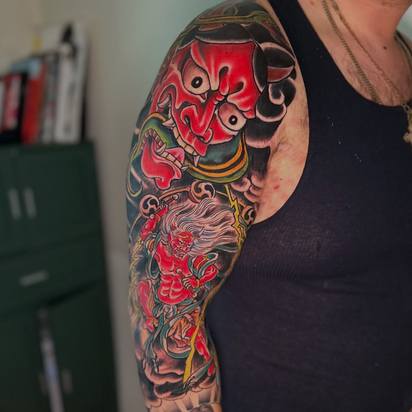 Raijin ⚡️ Fujin 🌪 Hannya 😈
Power, chaos, and emotion all in one flow. Loved bringing these legends together in one cohesive piece.
Done right here in Maplewood, NJ. Let’s build something bold.
#JapaneseTattoo #Irezumi #NJtattoo #MaplewoodNJ #TattooSleeve