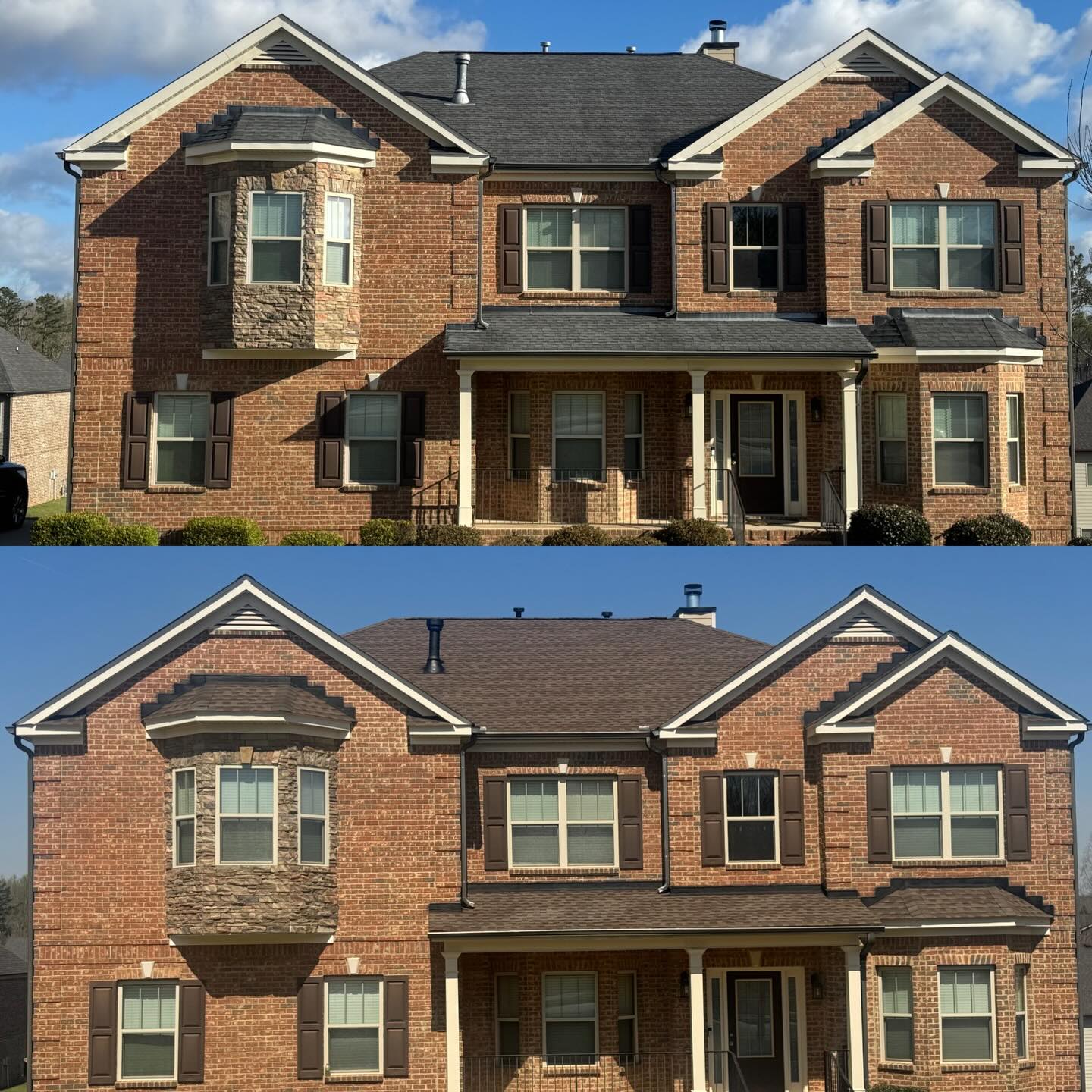 Before and after photos of a New GAF Timberline HDZ Shingle Installment… #gafroofing