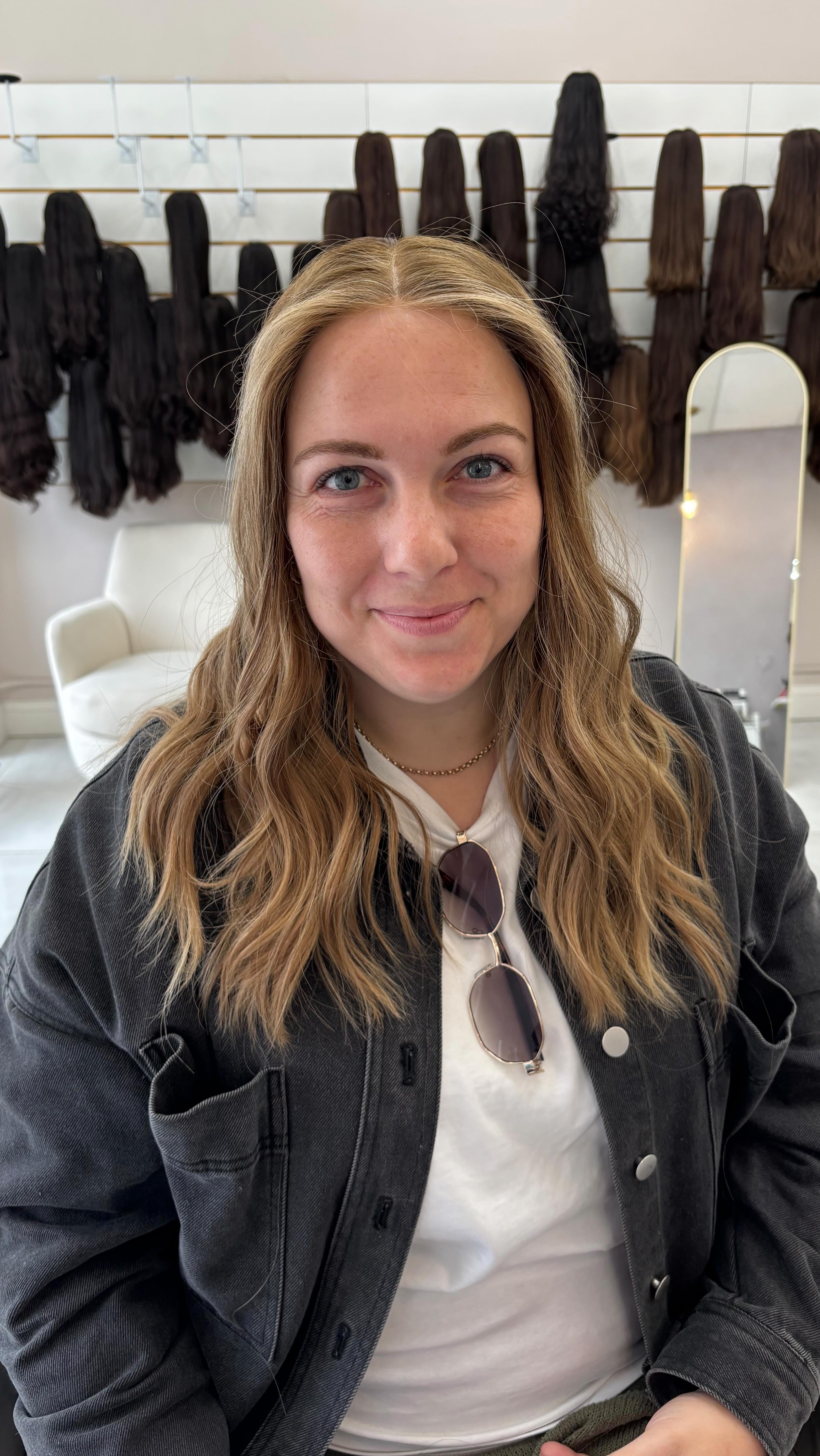 We seamlessly filled in the bald spots and refined the hairline for a flawless finish just in time for Pesach! ✨ #WigTransformation