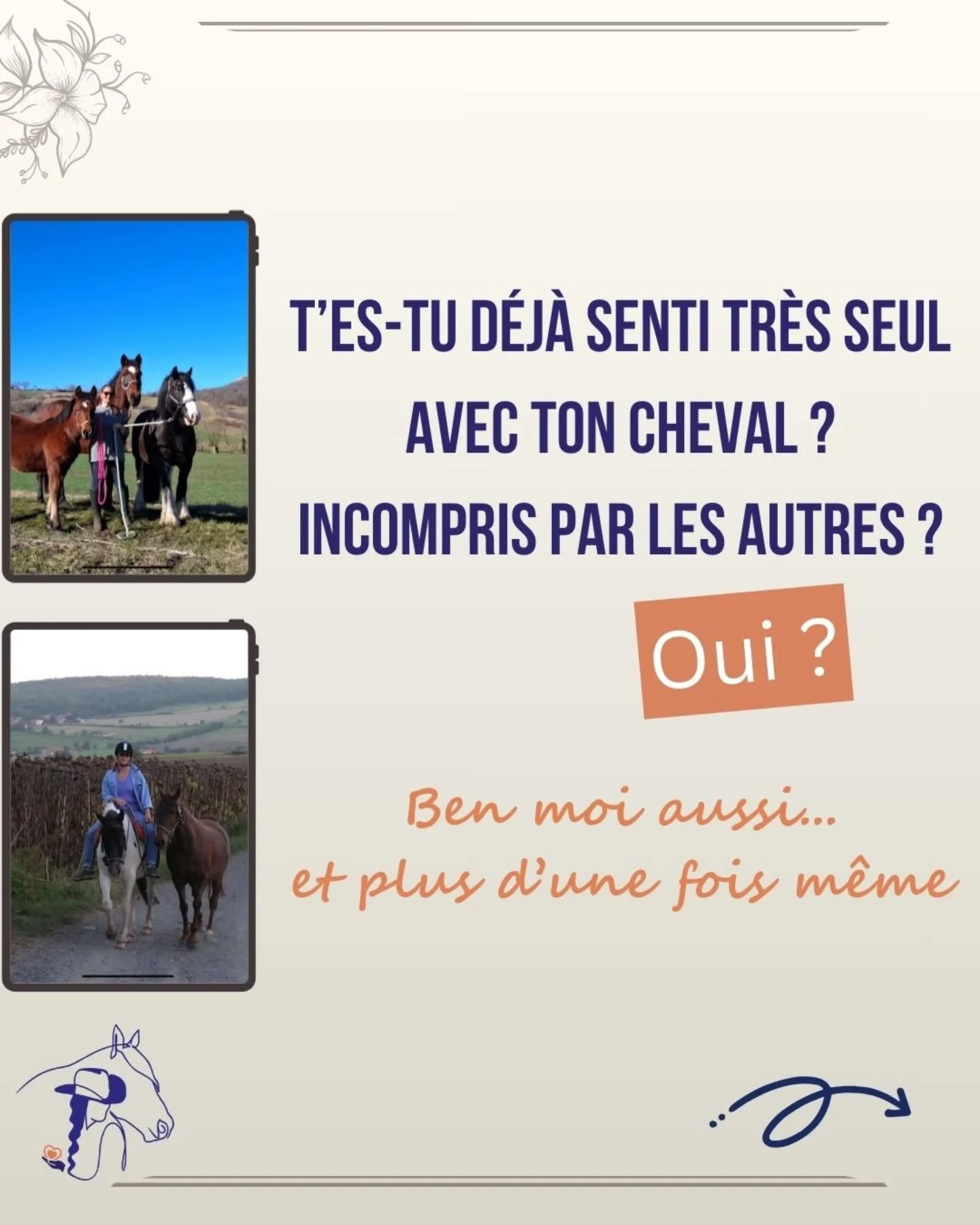 👋 Bonjour !
🐴 Aujourd'hui je te présente mes merveilleux 🦄 loulous 🦄 et je t'explique comment ils m'ont conduite à me former en naturopathie 🌿
Tous des coups de coeur mais comme tu peux le constater, un certain nombre avec une santé fragile ⚕️💊 et de nombreux soucis du quotidien...
📩 N'hésite pas à me dire si toi aussi, tu as connu ces sentiments 💔 et à me contacter si tu veux qu'on en discute !
🌞 Belle journée
Merci @domainedeshardies
#naturopathieéquine #passioncheval #bienêtreéquin