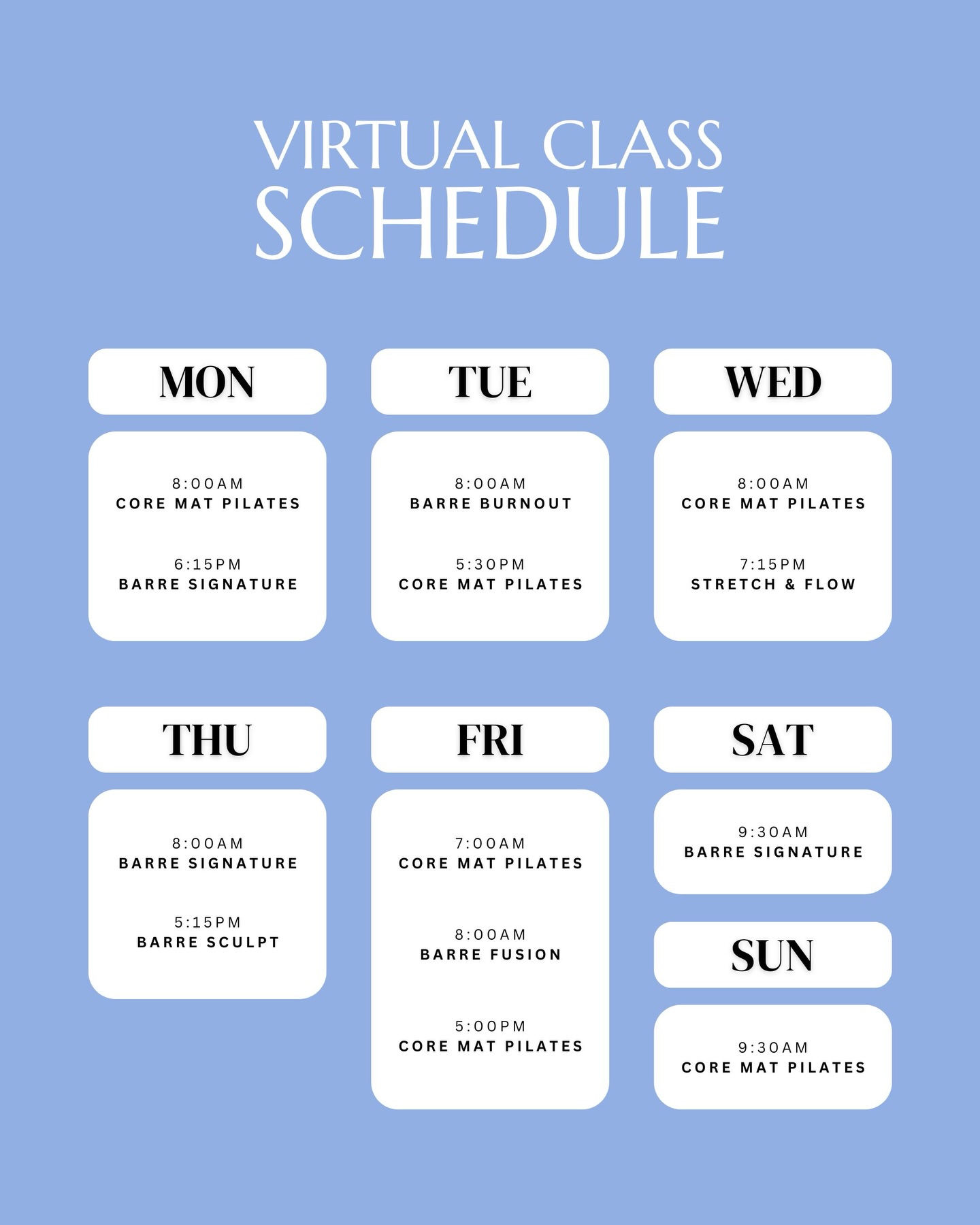 Since getting around is a bit of a mission lately, we’ve lined up these sessions to keep us all moving at home 💛
Save the schedule and let’s stay consistent, together.