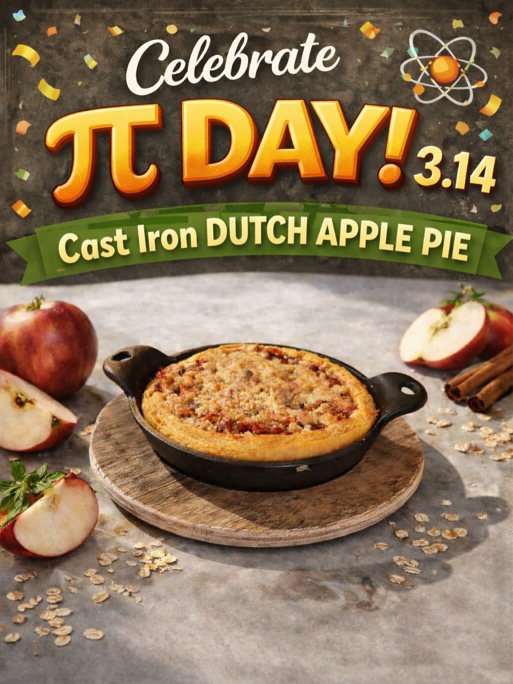 Happy Pi Day at Explorium Brewpub Greendale 🥧
We love math… especially the kind you can eat and drink.
Celebrate 3.14 with today’s specials:
🥧 Cast Iron Dutch Apple Pie
🍒 Cherry Pie Shots
🍏 Apple Pie Martini
Because the best way to honor Pi is with a little pie of your own.
Come celebrate with us and raise a glass to 3.14159…
#ExploriumBrewpub #PiDay #PieDay #MilwaukeeEats #MilwaukeeBars