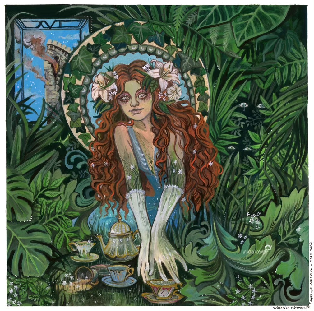 ~* La Tour du Lys *~
🇫🇷 J'avais parlé de reprendre les pinceaux pour la deuxième femme végétale réalisée à l'occasion du concours de dessin #FEMMESFLEURS / #lecollectionneur et c'est chose faite avec de l'acrylique de Pebeo sur papier -et bien sûr, la couleur n'est pas tout à fait la même sur écran que dans la réalité, ho rage, ho calibrage ! 🌷
Il n'y a pas si longtemps, je disais qu'il m'était plus difficile de détailler mes travaux lorsque j'utilisais de la peinture comparé aux feutres permettant de rendre des éléments bien plus fins... allez savoir pourquoi, mon inconscient a dû prendre cette info pour un défi à relever. Haha.
Il m'aura fallu un peu de temps avant de réussir à "capturer" le décor de ce Lys/Datura aussi bien délicat que dégageant une légère... "inquiétante étrangeté"; avez-vous aussi parfois cette sensation que les idées créatives semblent vous être soufflées en songe éveillé ? 🌿
🌸 Concours organisé par @mademoisellejessicapeter , @laetitia.illustratrice , @estelle.lebrun.art , @pensee_soluble , @whispers_whispers et @grifbeauxarts
@passagecloute 🌱
🌸 Partenaires : @sennelier1887 et @carandache
-
🇬🇧 I had talked about taking up the brushes again for the second plant woman made for the #FEMMESFLEURS / #lecollectionneur drawing competition and it's done with Pebeo acrylic on paper -and of course, the colour isn't quite the same on screen as it is in real life, as always! 🌷
It took me a little while before I managed to 'capture' the decor of this Lys/Datura, which was both delicate and gave off a slight of ... "unsettling strangeness" ; do you also sometimes have the feeling that creative ideas seem to come to you in a daydream? 🌿
-
--
---
#ConcoursFemmesFleurs #traditionalart #acrylic #acrylicpainting #fantasy #fae #fairy #lily #flowerwoman #fantasyartist #fairycore #spirit #witch #witchyvibes #illustration #contemporarypainting #illustrationdrawing #traditionalillustration #art #artwork #frenchartist #artistefrancaise #womenartists #womenartistofinstagram #griffamily