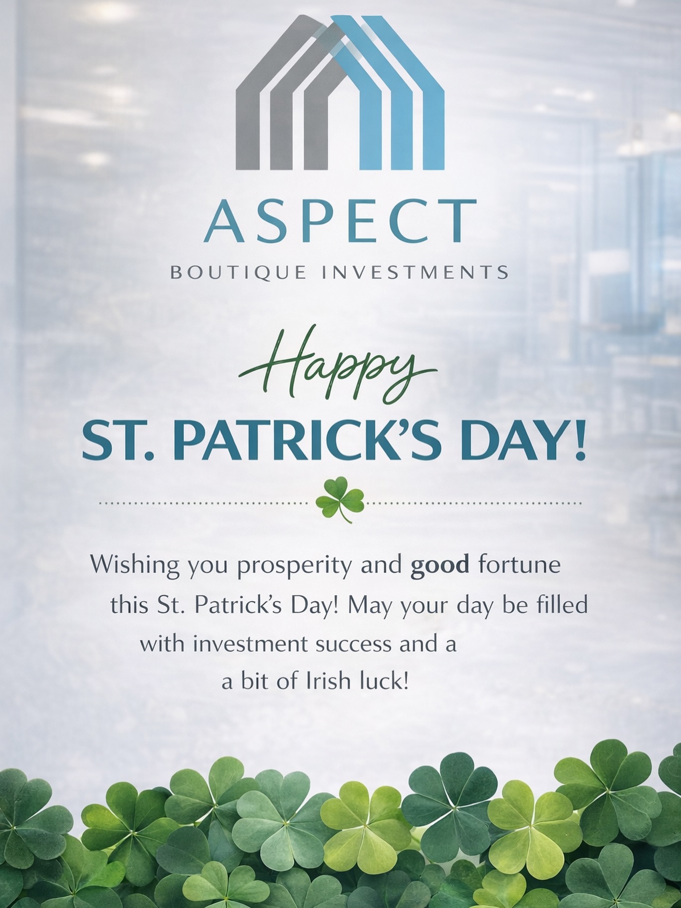 đ Smart investing meets a little luck đ
This St. Patrickâs Day, weâre wishing you continued growth, strong returns, and opportunities that build lasting wealth. At Aspect Boutique Investments, every move is made with strategy, not chance.
#AspectBoutique #RealEstateInvesting #BuildWealth