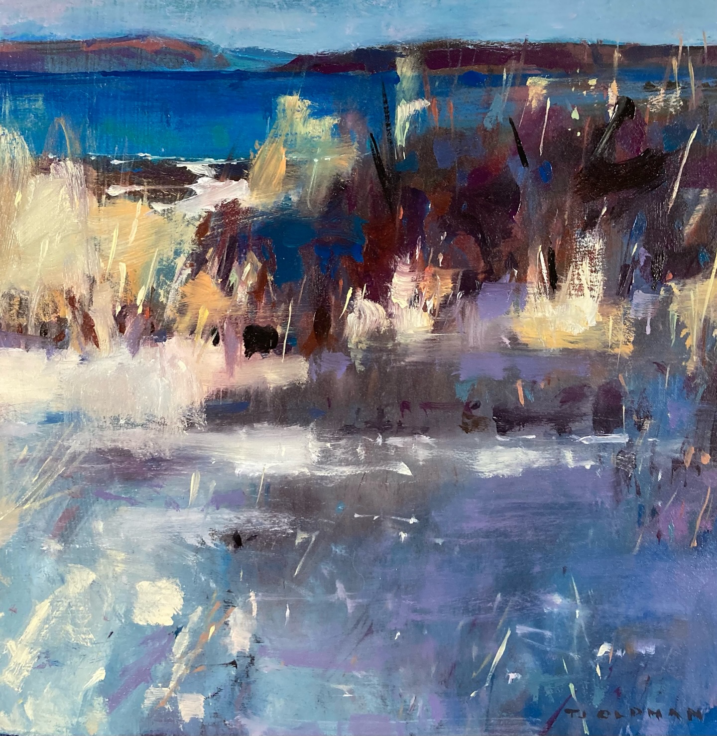 This is another version of the sand dunes on Iona, this is 8 x 8 inches oil on board