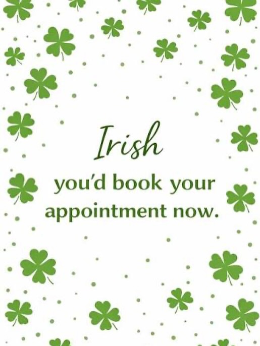 🍀🇮🇪HAPPY ST. PATRICK’S DAY!!!!🌈
💰💰💰 In honor of the holiday (& BECAUSE WE NEED TO FILL SOME APPOINTMENTS TODAY😉) every person that calls to make an appointment today will be automatically entered to win a $100 gift card!
🤑🤑🤑& if you book one of our last minute appointments that are available TODAY - you will be entered twice!! Winner will be notified by phone!
📆We have 2 COLOR/HIGHLIGHTS available, 2 HAIRCUTS & SPA TREATMENTS/WAXING APPOINTMENTS AVAILABLE ALL DAY!
📞410.692.2688- contest starts at 9am when our phones open & closes at 7pm!⏰