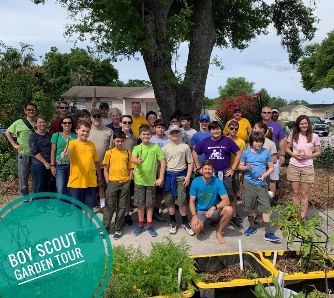 Today, Boy Scout Troop 787 took a tour of my food forest garden! They are working towards earning their Sustainability merit badge. I showed them ways to grow food naturally, harvest rainwater, and produce biogas using home food scraps. We also harvested bananas, loquats, and mulberries. I look forward to hosting more garden tours this year. 😁 #boyscouts #permaculture #growfoodnotlawns #regenerativefarming #foodforest #gardening #sustainability #gardentour