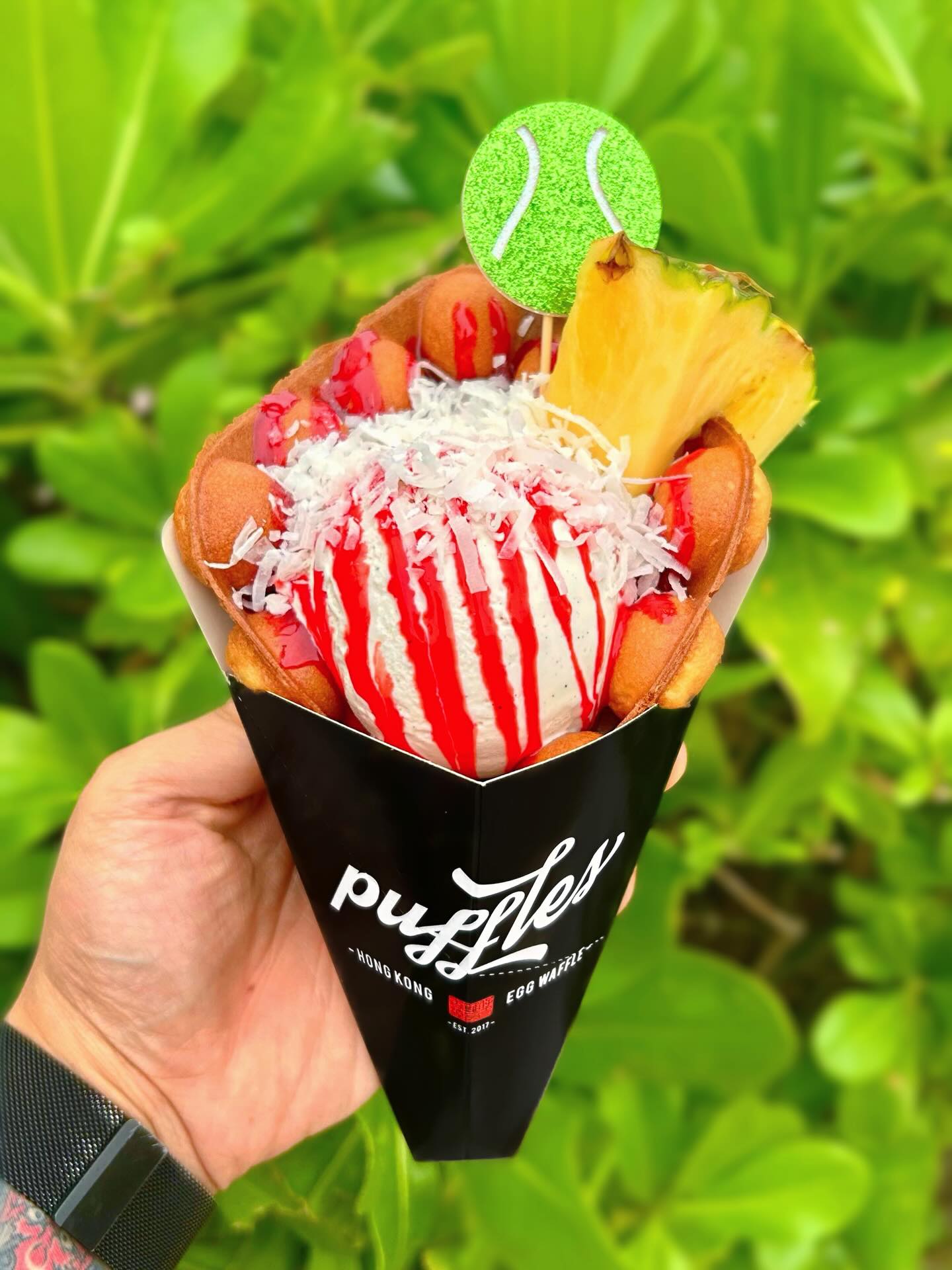 Serving up something sweet at the Miami Open 🎾
Meet our exclusive new cone, Miami Ace 🍍🥥
Our signature Hong Kong bubble waffle made with house batter, perfectly paired with:
✨ Piña Colada ice cream
🍓 Strawberry drizzle
🥥 Coconut flakes
🍍 Fresh pineapple wedge
🗓️ March 18th to 29th
📍Available at Hard Rock Stadium - Booth 246 only!
#puffles #miamiopen #miamiopen2026 #miamiopeneats #hardrockstadium