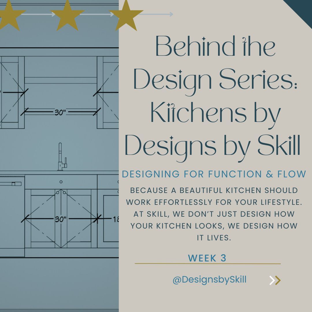 WEEK 3- Designing for Function & Flow
Beautiful kitchens should move effortlessly.
We map:
• Prep, cooking & cleanup zones�• Appliance placement�• Storage by daily use�• Drawer vs. door decisions�• Vertical storage opportunities
When layout is engineered with intention, efficiency follows.
Storage should match your lifestyle.
�Design should feel natural, not forced.
👉 Save this post�👉 Join us next Tuesday for Step 4: Tile & Design Details