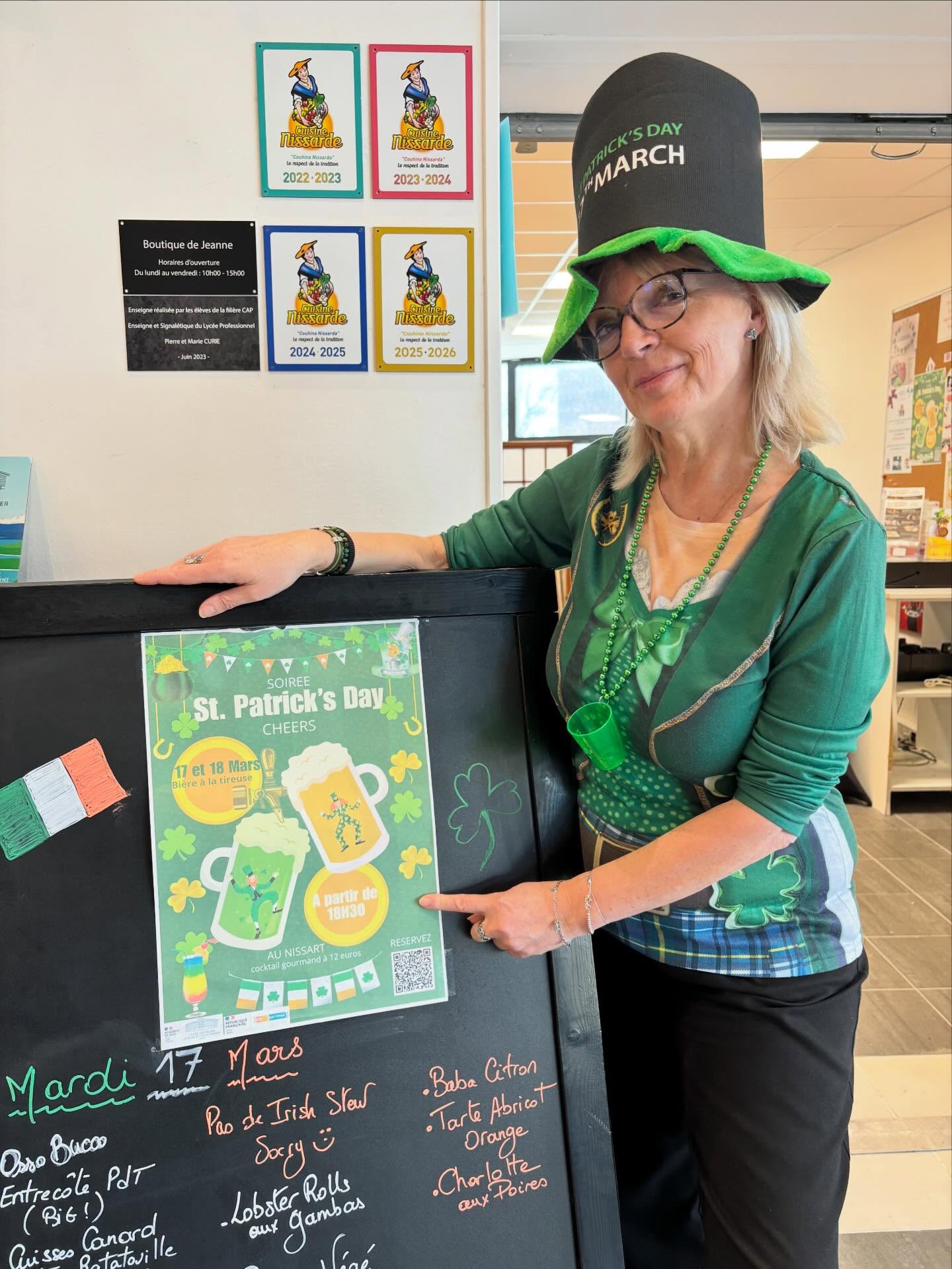 🍀Ce soir et demain soir, on fête la Saint-Patrick au bar le Nissart du lycée hôtelier et de tourisme Jeanne et Augier à Nice !
📆 Retrouvez le lien de réservation en bio