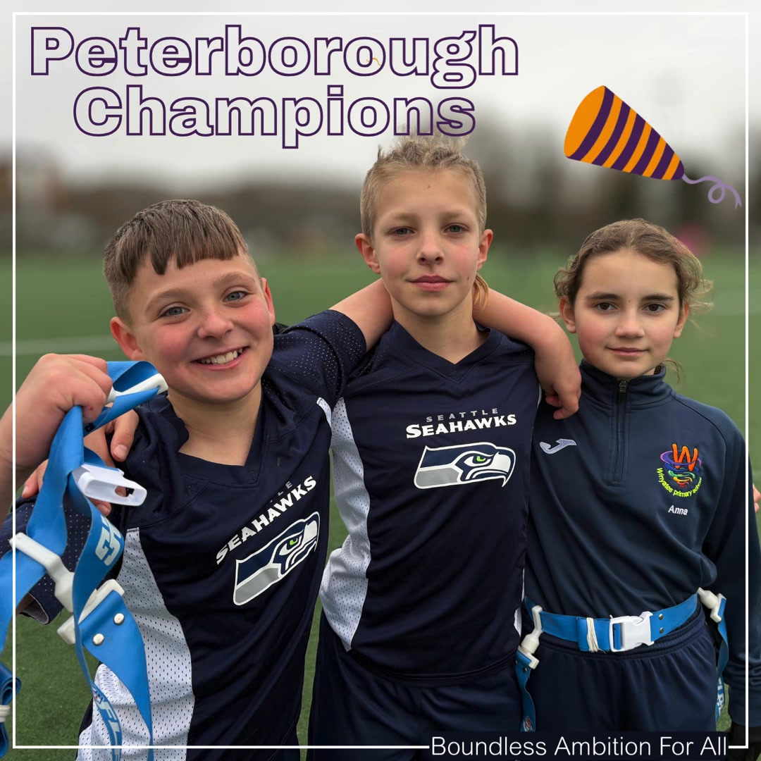 🏈 On Monday our Year 5/6 NFL Team went to the Peterborough Tournament and they were fantastic!
They flew through the group and then managed to win the final, which means not only are they now Peterborough Champions 🎖 but they have qualified for the East Regional Finals later this year!🌟
.
.
.
#PeterboroughChampions #NFL #year5and6 #eastregionalfinals #sportineducation #boundlessambitionforall #winyates