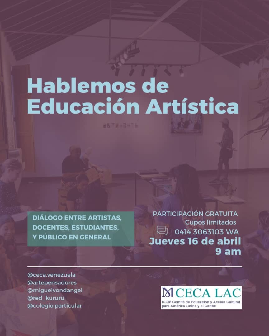 La Educación Artística es una disciplina del conocimiento, es fértil y apasionante
es arte y ciencia por cuanto no se conforma con el hacer sino que orienta al saber
los oficios del artesano, las teorías del intelectual, las estrategias didácticas, los métodos del artista para producir obra
confluyen entre los saberes de un docente en artes, y le ofrecen medios, nociones, recursos, para estimular el discernimiento y la acción de quienes buscan y encuentran aprendizajes poderosos,
aquellos que resuelven situaciones creando soluciones, dominando materiales,
observando la naturaleza de los elementos, explorando las cosas y sus cualidades
no es exclusiva para artistas, tampoco es mero oficio intelectual
la #educacionartística es territorio para la curiosidad, espectro de sensibilidades
en la música, la danza, la pintura , el cine, la gráfica, el teatro, la fotografía, la escultura, la arquitectura, la literatura, el diseño, y en los oficios artesanales, desde tiempos remotos y en la actualidad, habitan formas de enseñanza, diversidad de conocimientos, aplicaciones prácticas, lógicas, elementos híbridos y también elementos comunes, detonantes de aprendizajes infinitos
¿sabías que desde 2011 se celebra el Día Internacional de La Educación Artística? @ceca.lac @ceca.venezuela @icom_lac @red_kururu @colegio.particular