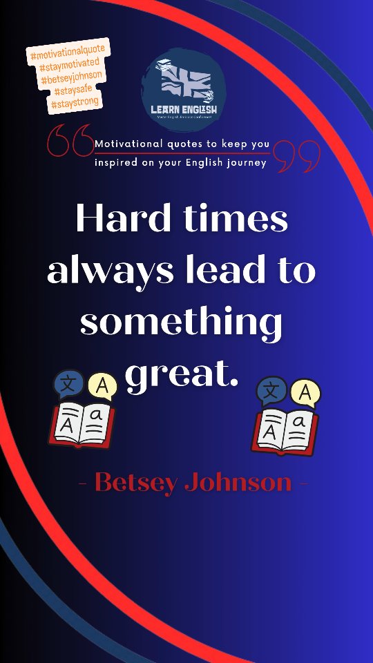 We hope today's #motivationalquote helps you to
#staymotivated in this difficult time. It is a great one from #betseyjohnson please #staysafe
And #staystrong💪