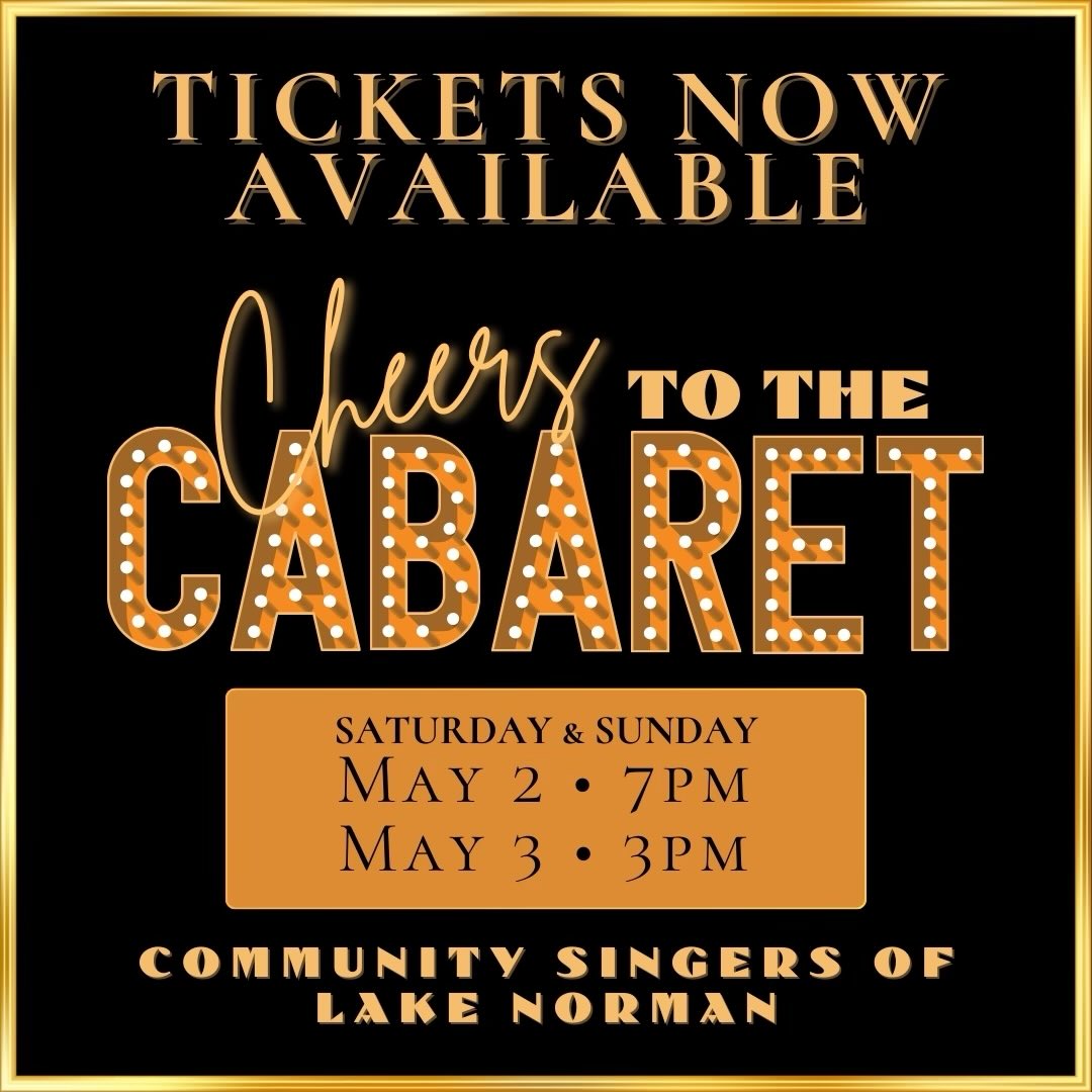 🎟 Tickets are now available!
Join the Community Singers of Lake Norman for Cheers to the Cabaret, a lively spring concert presented in a relaxed cabaret-style setting with table seating and refreshments.
Our singers have been hard at work preparing a fun and varied program, and we can’t wait to share it with the community.
✨ The evening will also include artisan desserts from local French bakery Cocotte.
📍 Huntersville United Methodist Church
📅 Saturday, May 2 — 7 PM
📅 Sunday, May 3 — 3 PM
$20 per ticket
Seats limited!! Visit the link in our bio for tickets and details.
#CheersToTheCabaret #CommunityChorus #ChorusLife #SupportLocalArts #LakeNormanEvents