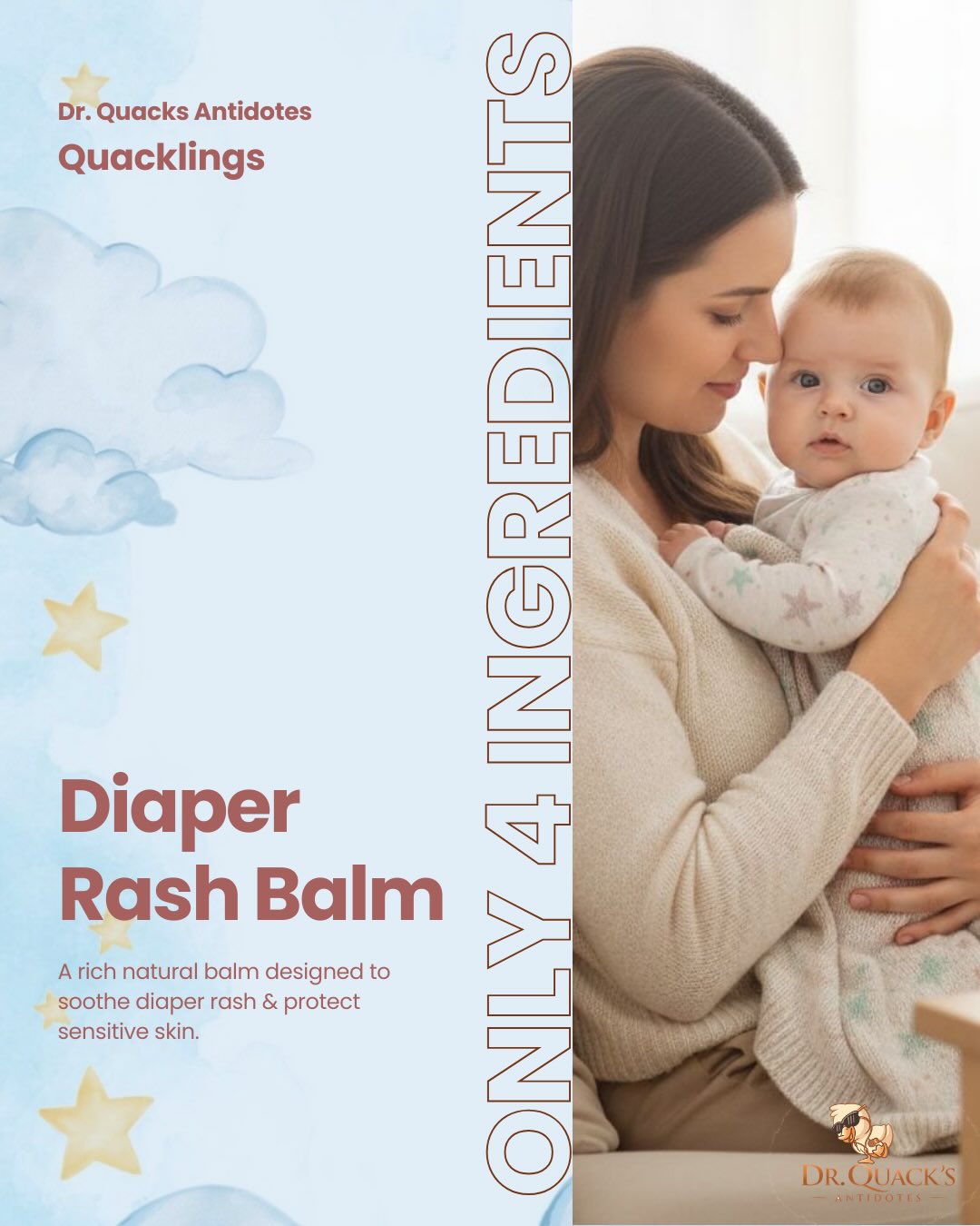 Made with only 4 ingredients - nothing extra, nothing unnecessary - FIND IT ON OUR WEBSITE!
Coconut Oil • Avocado Oil • Almond Oil • Shea Butter
Quacklings Diaper Rash Balm for rash relief and deep nourishment of baby skin.
🔗 LINK IN BIO
Dr. Quacks Antidotes