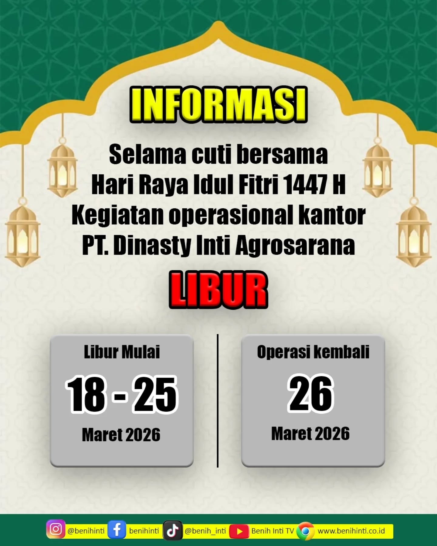 Informasi yang dapat kami sampaikan untuk mitra atau customer kami✨️