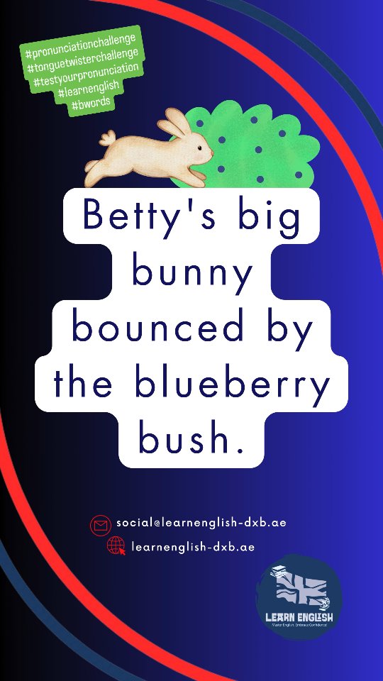 It's time for a #pronunciationchallenge with our latest #tonguetwister Come and #testyourpronunciation of #bwords and #learnenglish