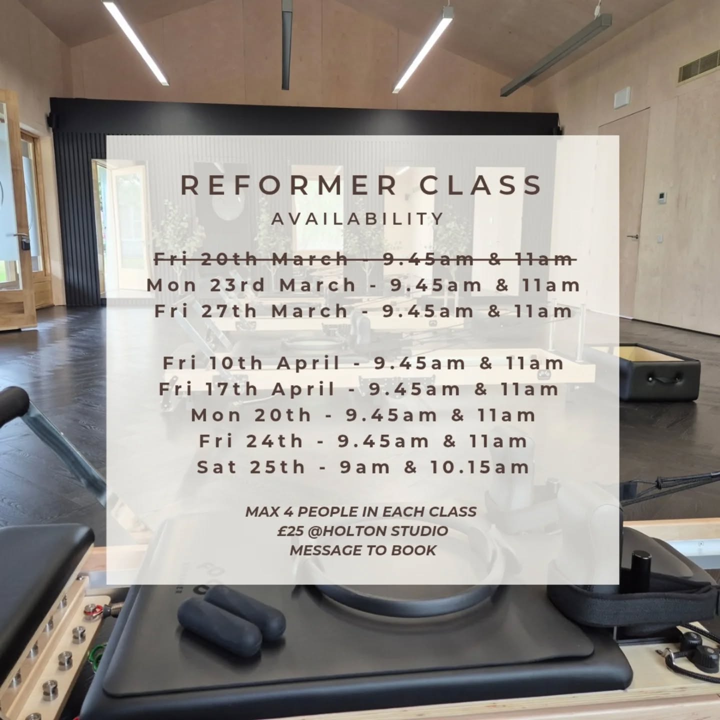 ✨ New Reformer Dates Added! ✨
New Reformer Pilates dates have just been added to the calendar.
I’m looking forward to getting back in the studio this week and teaching you all! 🖤
Spaces are limited, so make sure you book your spot via the link in bio!
#reformerpilates