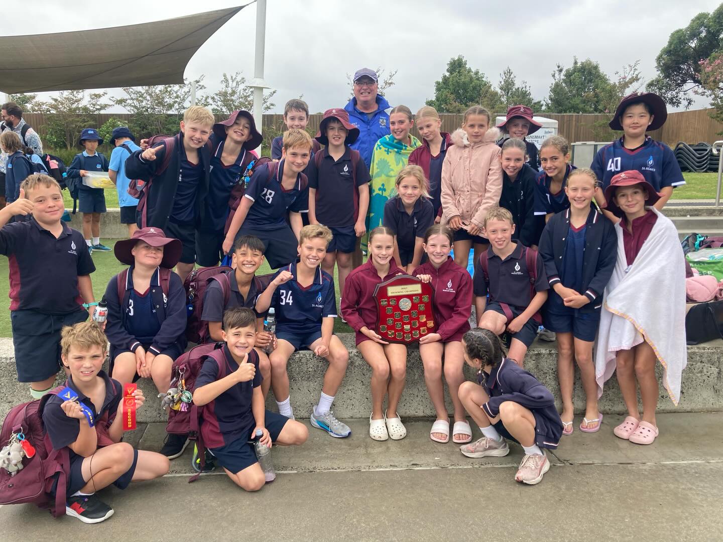 Well done St Agnes’ swim team!
In the first district sports competition of the year, our team has performed amazingly and won the HOLT swimming sports. Our first ever win at this carnival.
Well done to all of our students who took part, as well as our teacher and families who attended to support.
A special thank you to Mr Kost for running swimming training on Tuesday mornings in the lead up to the event. All that work clearly paid off. We look forward to seeing our students compete at the Beachside sports next week.