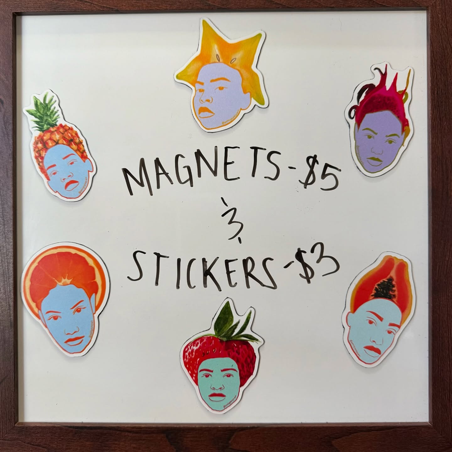 Hello Hello Helloooooooo I have Stickers and Magnets for sale in these six designs ❤️ they are are 3”x 2”. If you are interested in some please DM me 🥰 I would love for you to have a unique sticker or magnet designed by me 😊 accepting all payments through Cashapp, Venmo, PayPal or Zelle 💚