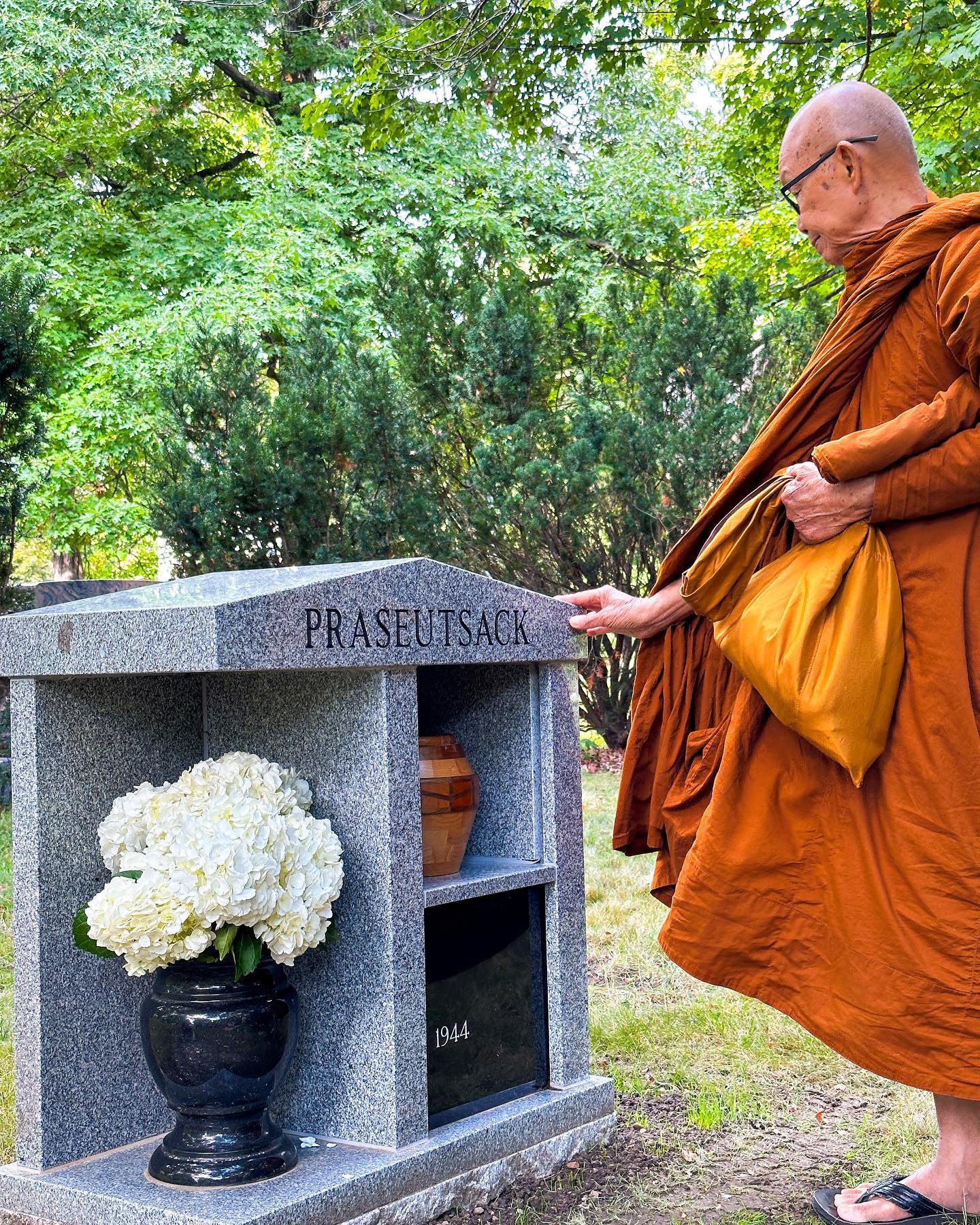 Grandpa passed away in 2019.
We weren't able to give him a proper resting place at the time. Yesterday, we were finally able to have his urn interred at the cemetery. There was a ceremony at our restaurant to honor his life before his final interment, where our family and close friends gathered for a Buddhist prayer and to say our final goodbyes.
Our grandparents and parents immigrated to the US, with limited English and used food to bridge connections with their neighbors, coworkers, and anyone who needed it. Grandpa was often seen volunteering at local community centers, hosting fundraiser events at the temple, or dropping off food to the fire department in our neighborhood. He gave, even when he didn't have much to give. Yesterday, we celebrated his remarkable life and spirit. But every day we carry Grandpa's legacy through our hospitality and Grandma's recipes through our menu.
Needless to say, we didn't finish our prep work yesterday and are hoping for grace and understanding as we are closed today to catch up. We'll re-open tomorrow, September 20th.
RIP Prachob Praseutsack
Beloved Husband, Father and Grandfather
1939 - 2019