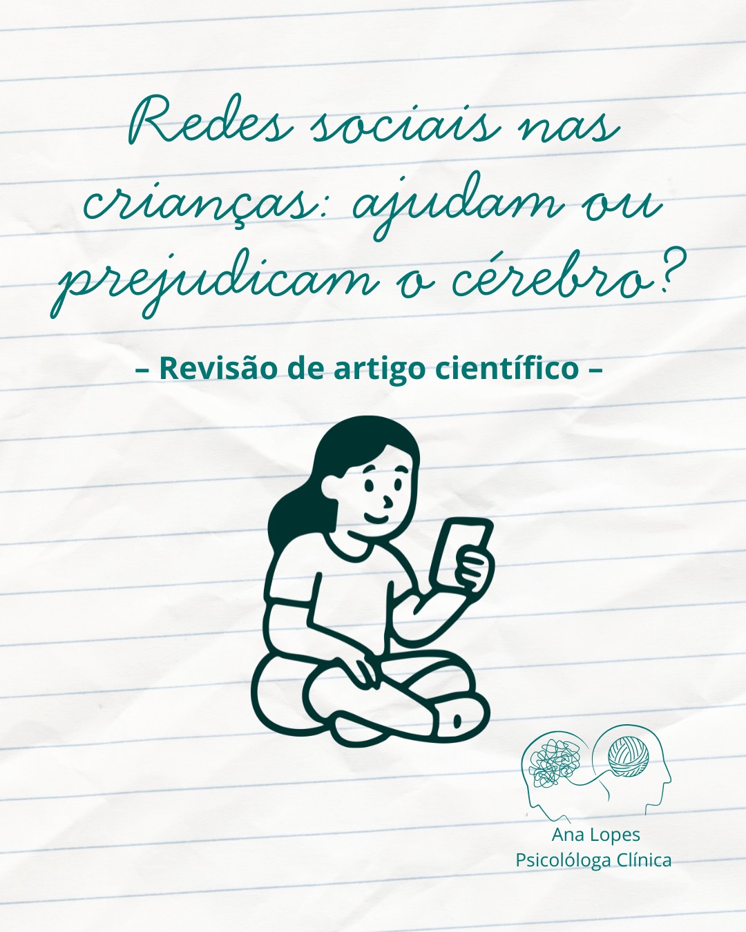 As redes sociais fazem parte da vida das crianças, adolescentes e jovens adultos, mas o impacto no desenvolvimento cognitivo depende muito da forma como são utilizadas.
Um estudo recente desenvolvido por Naik, Mathias, Krishnan e Jagannath (2025) vem mostrar que o uso excessivo pode prejudicar a atenção e a memória, enquanto o uso moderado pode até trazer benefícios.
O mais importante? Supervisão, equilíbrio e consciência.
#psicologiainfantil #redessociais #parentalidade #desenvolvimentocognitivo #redessociaisnascrianças
