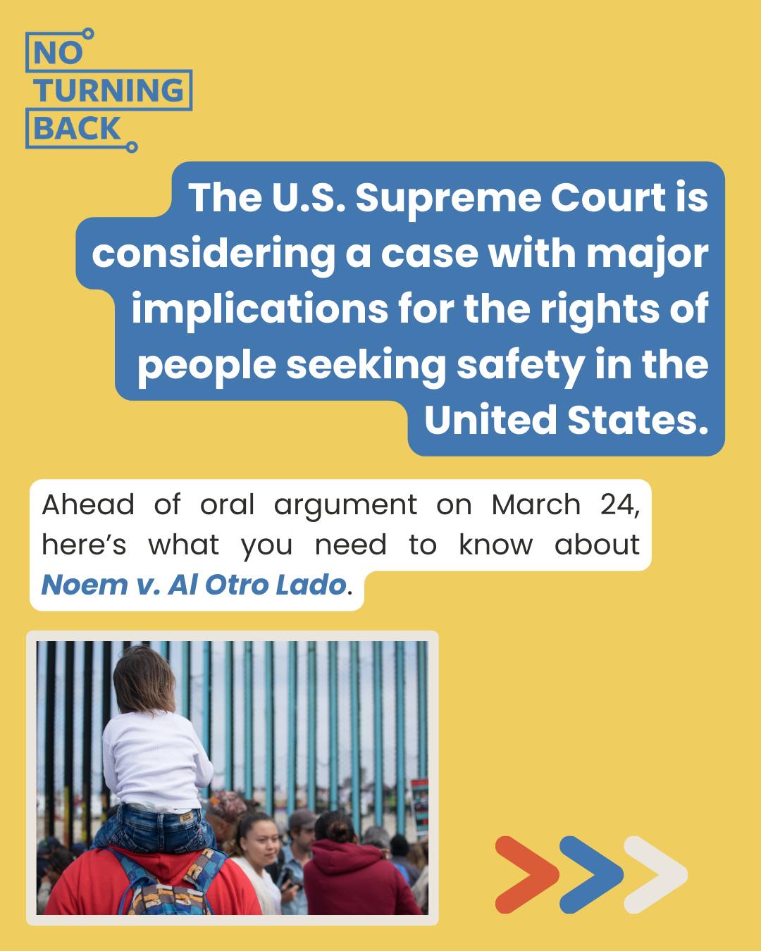 🏛️The Supreme Court is considering a case with major implications for the rights of people seeking safety at the U.S.-Mexico border.
Swipe through to learn more about the Al Otro Lado case, what is at stake, and how you can stand up for asylum rights ahead of oral argument on March 24.
Click here to learn more: ➡️ https://www.asylumsaveslives.org/