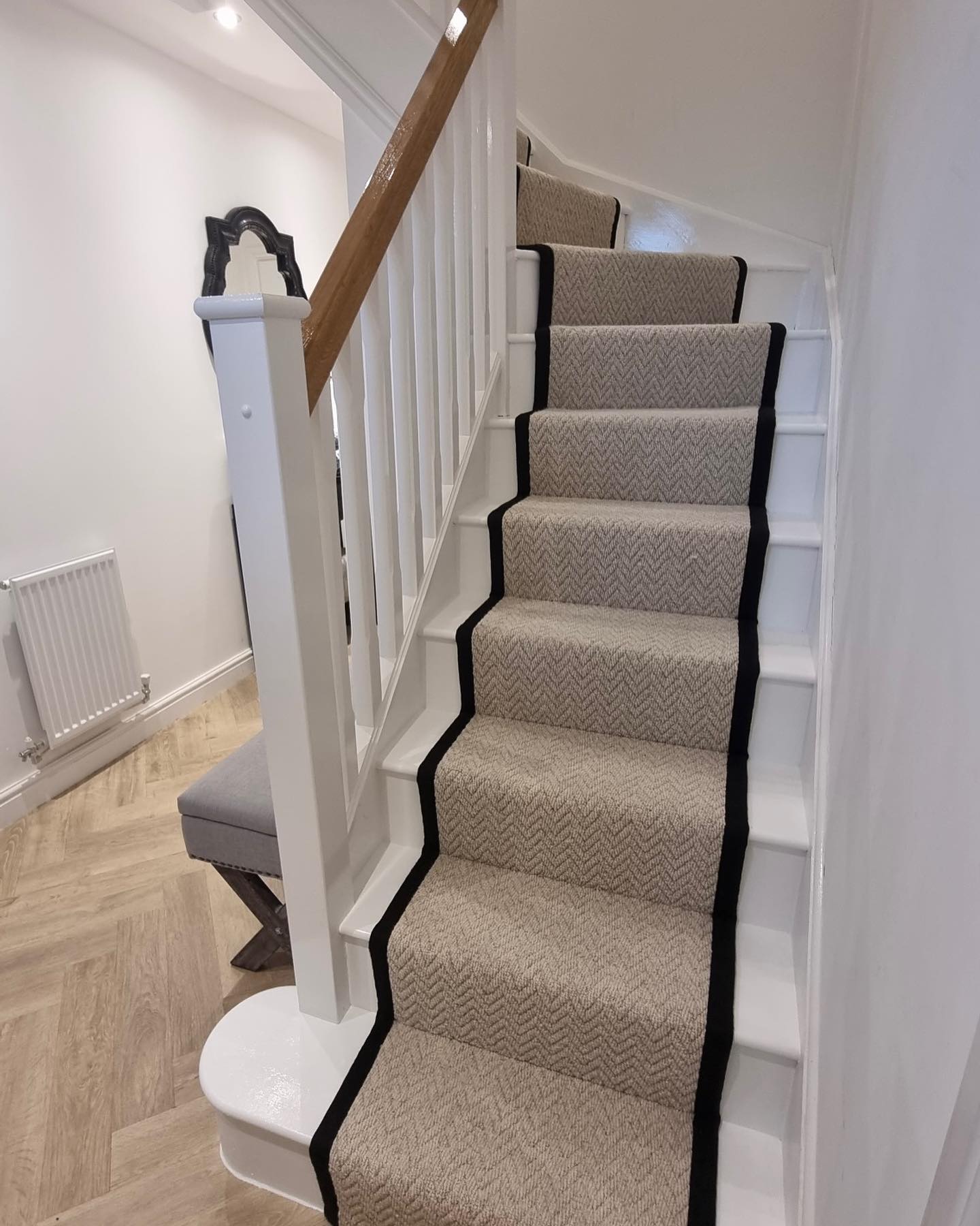 A beautifully fitted @brockwaycarpets Natural Tweed carpet stair runner complete with 40mm black edged taping.. for a discerning client here in #towcester
This addition to their project compliments the @bramptonchase Studio Designs Herringbone LVT perfectly.
Get in touch if you would like something similar.
sales@gofloorit.co.uk
01327 220555
#herringbonecarpet #stairrunner #interiordesign #herringbonelvt #inspiredfloorcoverings #inspiredflooring