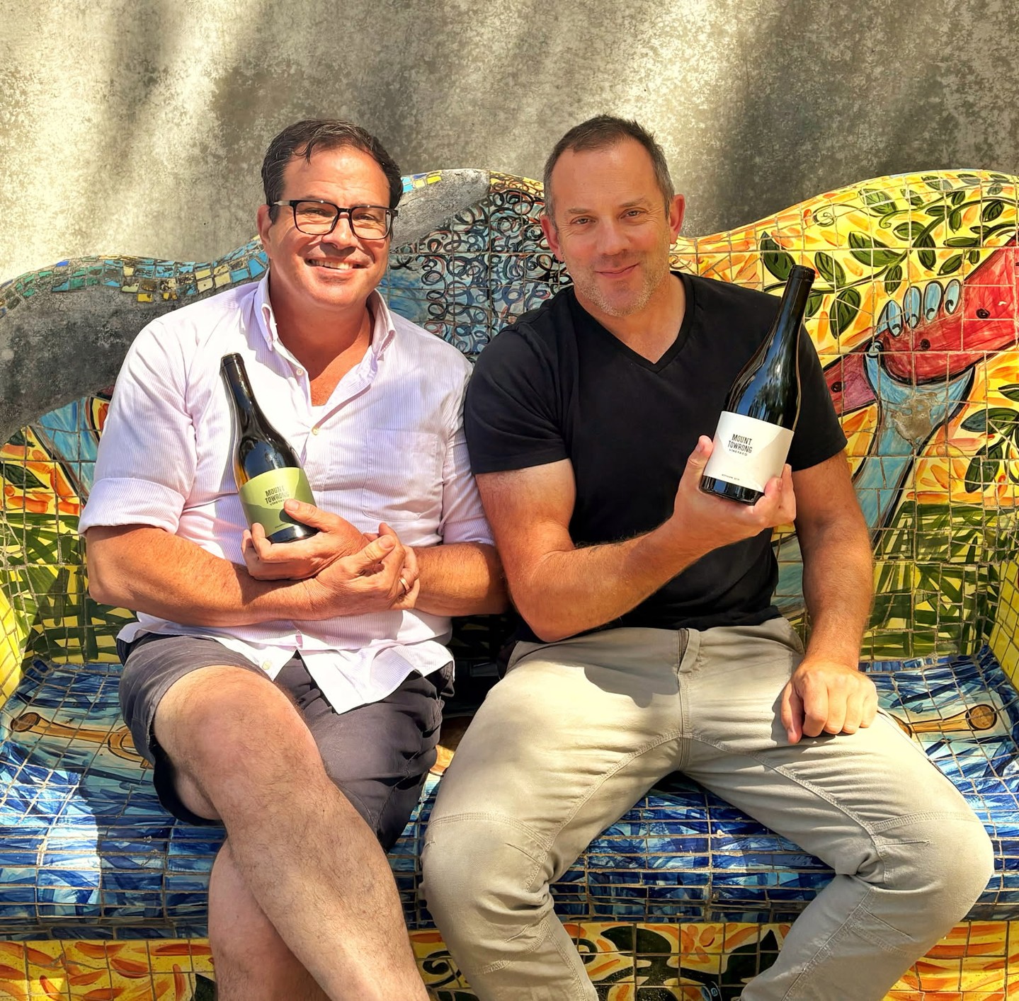 Adam and Robert working hard here - making sure these bottles of Mount Towrong wine (and the bench) don’t float off into space.
All in a day’s work in the Macedon Ranges.
#mounttowrongvineyard
#macedonrangeswine
#macedonranges