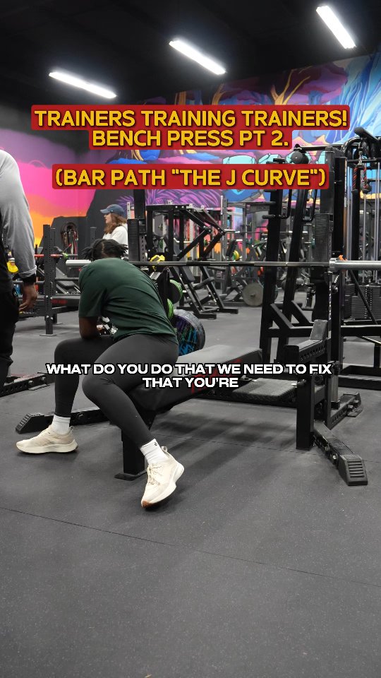 TRAINERS TRAINING TRAINERS!
THE BENCH PRESS PT 2 | BAR PATH!
After learning the basic mechanics of the bench press, then progressing to full body utilization, the next technique that can take your bench press to the next level is understanding bar path during the press!
While a straight up and down bench press bar path is not innately wrong it is less efficient because at the bottom of the press your shoulders are at a weaker position and just trying to press straight up from there is less than optimal from a leverage standpoint. Depending on the weight on the bar you are able to overcome that inefficiency pretty easily, BUT closer to your absolute max that inefficiency peaks it's head and one of the main reasons EXCESSIVE elbow flair is the automatic go to for majority benchers when trying to complete a heavy rep or rep under fatigue. This is your body's natural way of finding a leverage point. Unfortunately it is at the cost of shoulder stability, which can be the difference maker between a lift failing, or succeeding. Also, put you in position for a possible injury... This is why setting your back in the beginning is important because it puts your shoulders in a better position to press regardless of bar path!
With elite lifters they typically spend the first part of their lift pushing up and back to get their shoulders in a better position on the push i.e. stacking your joints. This stacking (getting under the bar) allows for better leverage, better leverage allows for a better push because now you can maximally utilize all the muscle groups that help assist you with completing the lift!
Lastly, touch down point veries depending on the arch. If you have a super arch, top of the abdomen will be your sweet spot. Medium arch, low sternum - to the nip line. Small arch/none, nip line to a inch above it. Your touch down point will determine how pronounced your j curve bar bath will be!
#BenchPressTips #fitness #personaltrainer