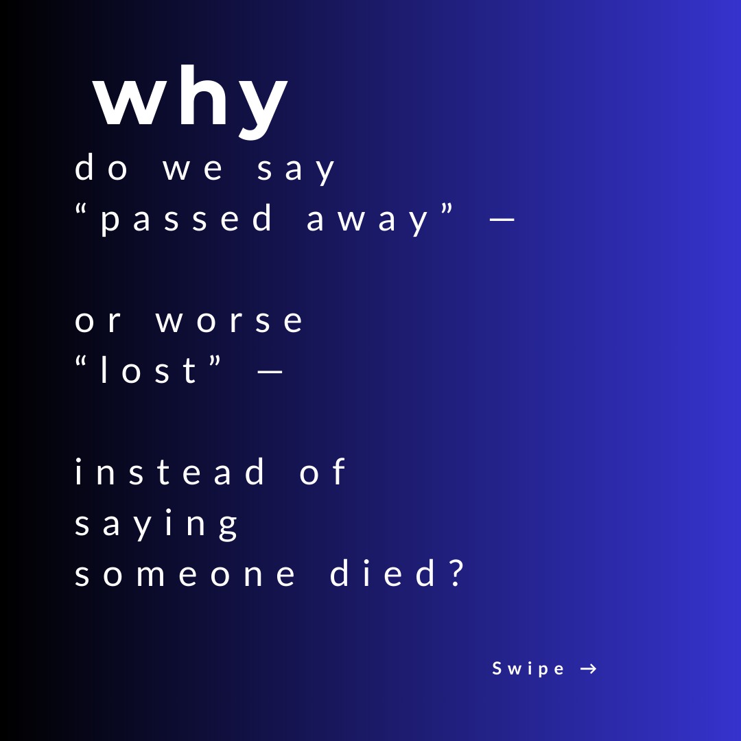 In my hospice work I’ve seen how uncomfortable many people are with the words death and died. I’d like to start talking about that.
#deathpositive #deathdoula #talkaboutdeath. #deathdoula
#normalizeconversationsaboutdeath