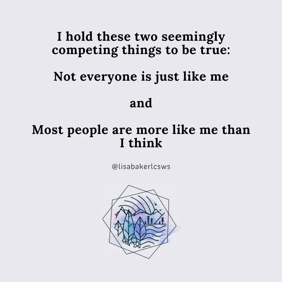 Thoughts on sameness and difference
#therapy #therapyfortherapists #tolerance #compassion #partswork #internalfamilysystems