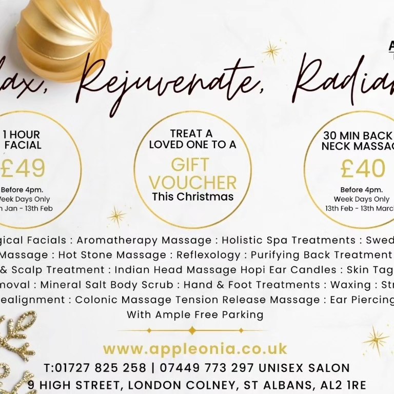 Treats for January & February - Vouchers can be purchased in store or online. www.appleonia.co.uk
#londoncolney
#localbusiness
#beautysalon
#treatsforchristmas
#skincare #Dermalogica
#massage #pamper