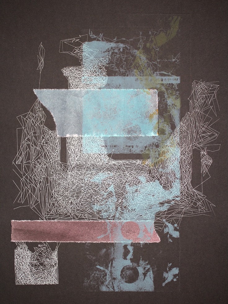 @chaohollidayart is assistant professor of printmaking at Auburn University in Auburn, AL. His studio practice ranges from printmaking to ceramics and sculpture. Andy’s current work explores the roles of communication and collaboration in the creative process.
Algorithms destroy. Hands rebuild. Andy Holiday treats attention as a measure of value. They collect drawings, photos, screenshots, and objects as an archive of what matters, then use code and algorithms to disrupt it, before hand-printing the fragments back together with care.