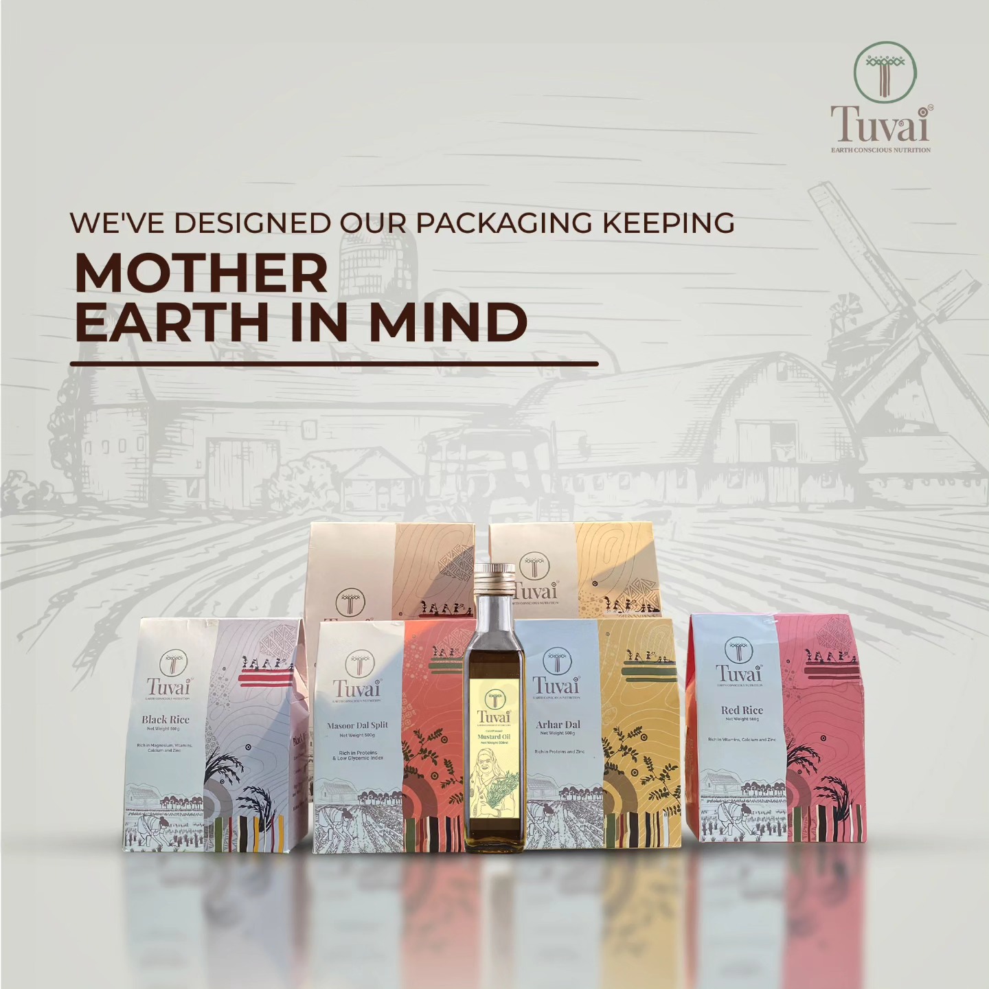 At @tuvainature , our packaging represents our philosophy of 'Earth Conscious Nutrition', as it not only protects your food, but is also made from recyclable Earth-friendly material.
Crafted from responsibly sourced, biodegradable materials, each package is a small step towards a greener future. We believe in reducing waste without compromising on taste. Our package is designed for recyclability, ensuring it can be repurposed or recycled after use. By choosing @tuvainature you’re not just enjoying delicious natural food - you’re championing a movement towards a more sustainable future🌱
Shop our premium natural products at www.tuvainature.com
-
-
#tuvainature #organicproduct #jharkhandpride #organicgoodness #farmerslife #indianfarmers #sustainbleagriculture #traditionalfarmingpractices #organicfarmers #organicfarming #amritkrishi
#earth #conscious #nutrition #nativeseeds #amritkrishi #sustainablefarming