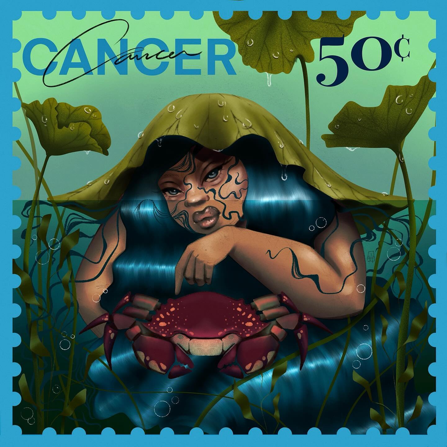 CANCER💦🌊🦀♋️🌙🫧🌿
4/12 of the Zodiac Stamp series
•
•
•
#cancer #cancerseason #cancer♋ #cancerseason #stamps #stampcollection #stamp