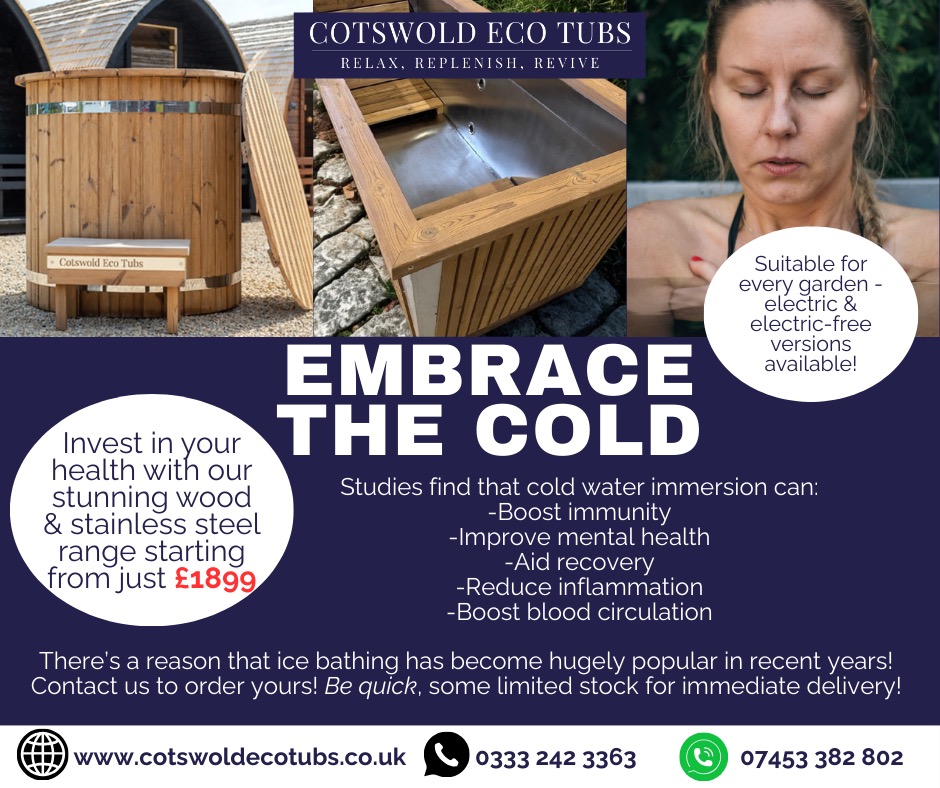 Thanks to their amazing health benefits, ice baths have become incredibly popular. Perfect as a standalone routine or in addition to your Cotswold Eco Tub or Sauna. Don't want one of those flimsy, inflatable ice baths ruining the look of your garden? Invest in something built to last. We offer a timeless design that not only performs but actually enhances your outdoor space. Available with or without electric, our tubs combine style, durability, and serious cold therapy benefits. And the best part? With our current stock ready to go, you could be improving your health and recovery in as little as 48 hours. Invest in something that looks as good as it feels ❄️ #CotswoldEcoTubs #IceBath #ColdPlunge #RecoveryMode #Biohacking #WellnessRoutine #EcoLiving #SustainableUK #HomeSpa #MentalWellness #TrainRecoverRepeat #CotswoldsLife #LuxuryWellness #ColdWaterTherapy #FeelGoodHabits