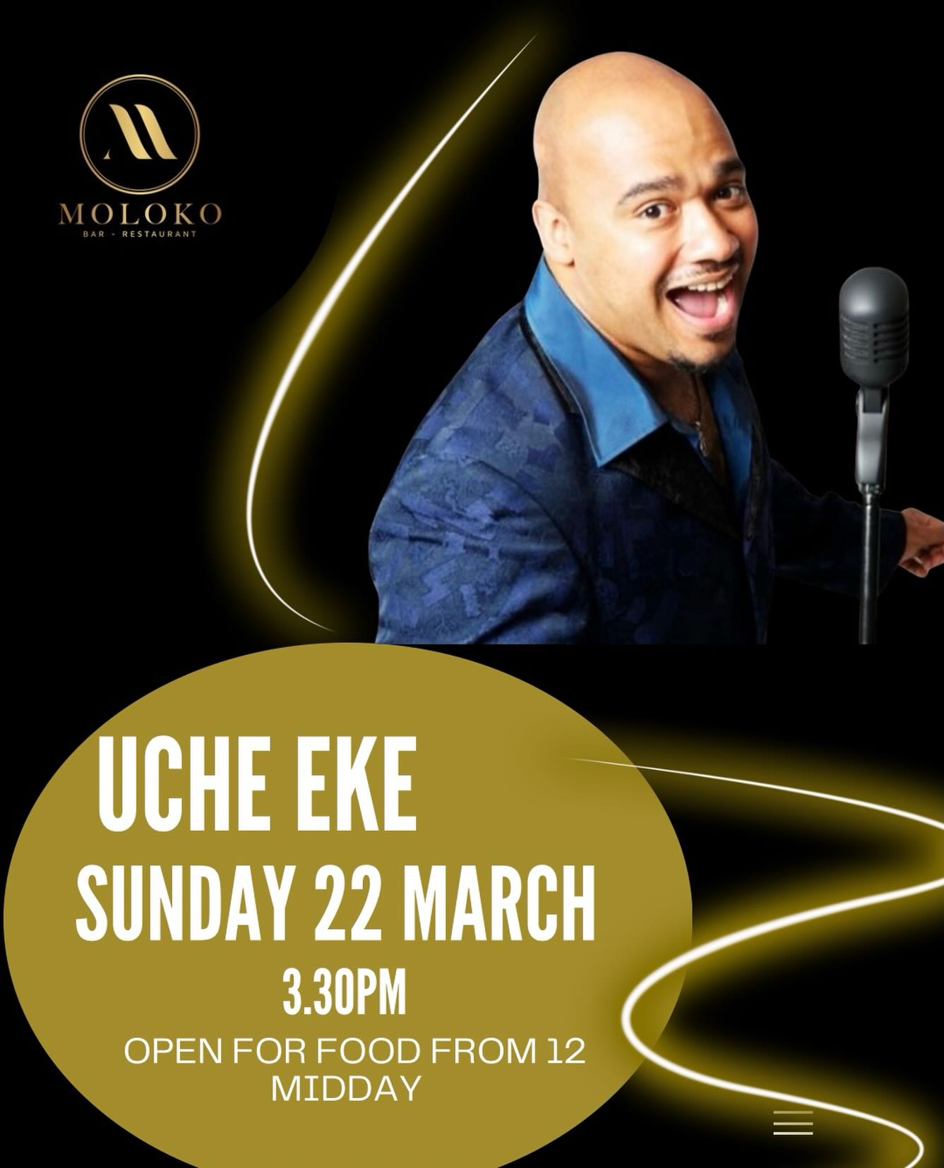 This Sunday we’re bringing the soul 🔥
Sunday 22nd March | Music from 3:30pm
We’re joined by internationally known vocalist Uche Eke, who has performed with Hot Chocolate and members of The Drifters.
Get ready for an afternoon of smooth soul and swing classics — from Luther Vandross to Sinatra and everything in between 🎶
Food served from 12 midday
Book your table 🍽️