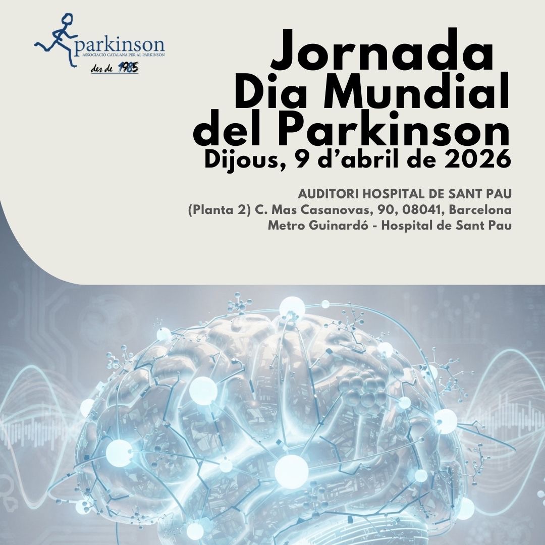 💙 Dia Mundial del Parkinson 2026
El proper 9 d’abril et convidem a una jornada molt especial de conferències i reflexió. Una jornada organitzada per l'ACAP a l’auditori de l’Hospital de Sant Pau.
Un matí per aprendre, compartir i donar veu a les persones amb Parkinson 💬
👩⚕️ Professionals referents parlaran sobre els avenços en la malaltia
🧠 Abordarem temes clau com les diferències d’afectació entre homes i dones
🔬 Comptarem amb la participació d’hospitals referents
Una oportunitat per informar-nos, sensibilitzar i avançar plegats 🤝
📍 Hospital de Sant Pau (Barcelona)
🗓️ 9 d’abril · Matí
👉 No hi faltis! Imprescindible inscripció a info@catparkinson.org
#DiaMundialParkinson #ParkinsonCatalunya #ACAP #Recerca #Salut #Comunitat #ParkinsonAwareness #JuntsMiremCapAlFutur