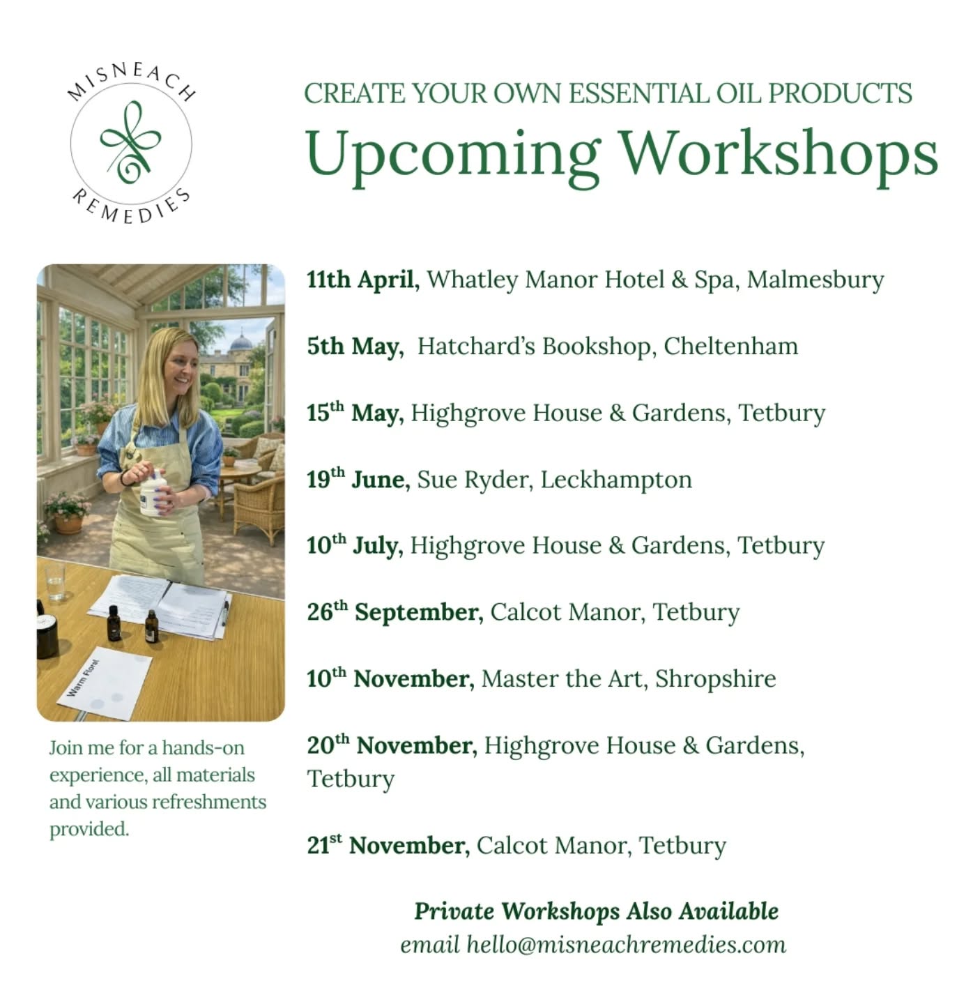 Is this real life? ✨
I’m sitting here looking at my updated workshop calendar for the rest of the year and I still have to pinch myself. These venues are honestly soul-stirring.
“Trí na chéile a thógtar na cáisléain.” (In our togetherness, castles are built.) 🏰✨
My grá has always been rooted in three things: teaching, true connection, and the power of people coming together. To be able to deliver these workshops centered around positivity and wellbeing in spaces this beautiful… it’s a dream I didn’t even know I was allowed to have.
To book visit misneach remedies to find out how to book your place. Some are nearly sold out.
Which location has your heart? Let me know in the comments! 👇
Ps. I have been booked for 2027 too! 🤗🫶
@whatleymanor
@highgrovegarden
@calcot_and_spa
@master_theart
@wtscollective
@hatchardscheltenham
@sueryderleckhampton