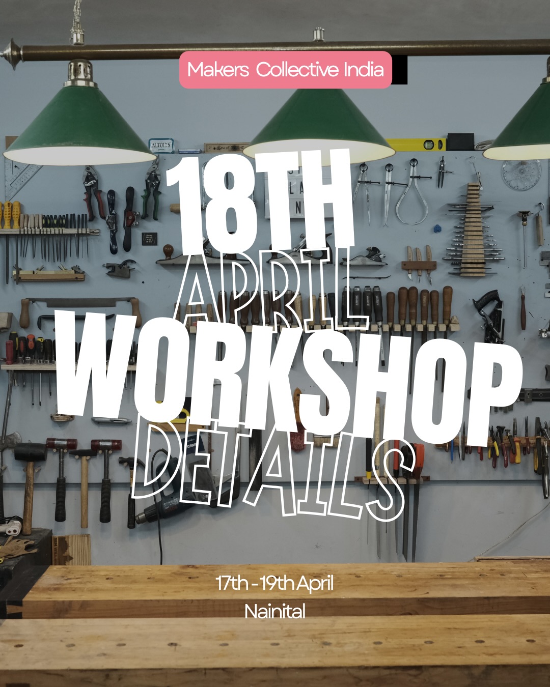 Day 2 of workshops at Makers Collective ✨
From 16th–20th April in Nainital, we’re bringing together a diverse group of makers, artists, and craftspeople to exchange skills, ideas, and time in the mountains. Across three full days of workshops (17th–19th April), you’ll get to learn directly from people deeply engaged in their practice.
This post outlines the schedule for Day 2 — 18th April. You’ll find a brief description of each workshop along with the age criteria, to help you decide what fits you best.
You can sign up for individual workshops, and in each time slot, choose one session from the ones running simultaneously. Head to the link in bio to register.
We’re looking forward to a few days of making, learning, and meeting others who enjoy working with their hands as much as you do. 🌿
Tagging the makers who will be teaching on Day 2
@spbwoodworx @nisha_rautela98 @manasculptor @art_unleashed211 @kydowoodworking @moderngypsy.in @minatibaro @studioclutter @abid.woodworker @mistri_labs @vineyanand_ @kapil051190 @v_for_wood