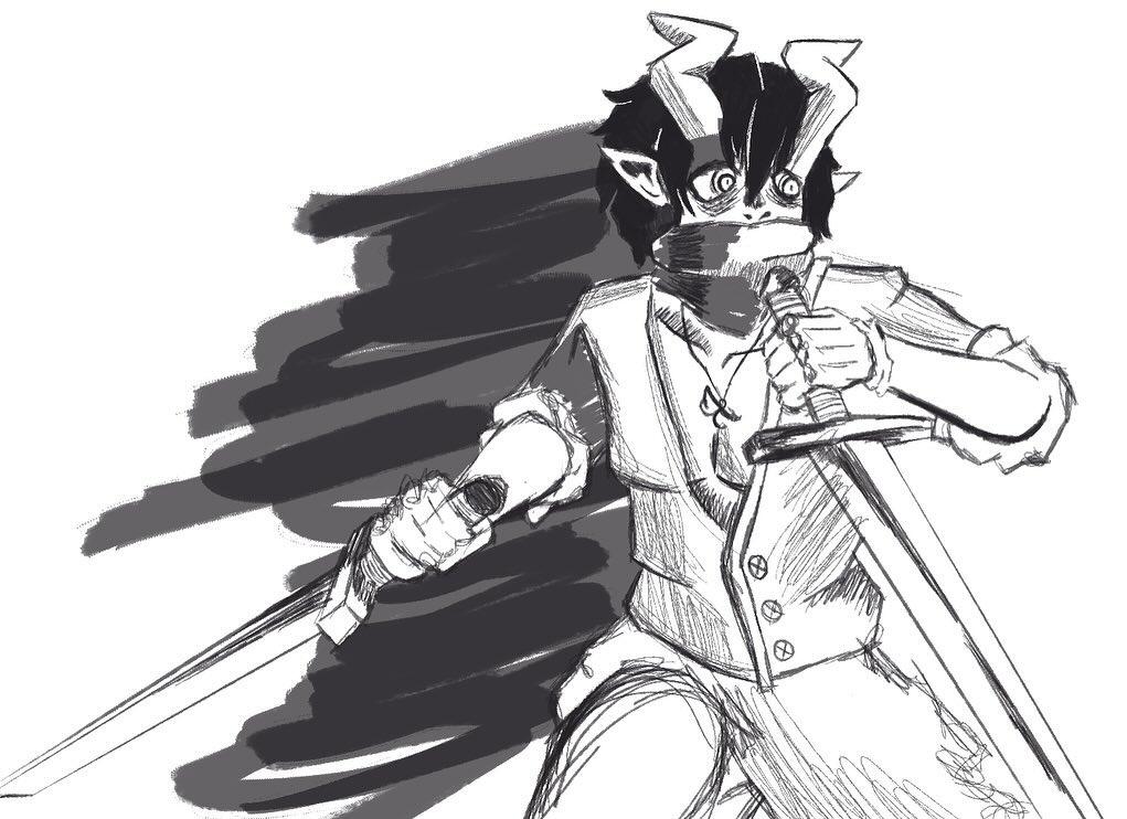 Today I rolled @rain0009 whose brilliant sketchy style is both aesthetically pleasing and far closer to my own style. I’m drawing my oc in the styles of other artists, seeing what I can learn and I guess today was a lesson in lowering my brush size. I’m typically scared to do that because of the “lack of control” I feel, but dam this made me rethink that. I truly enjoyed this one. Also FRANCO HAS NEVER LOOKED SO COOL!
#dndoc
#ocart
#stylechallenge
