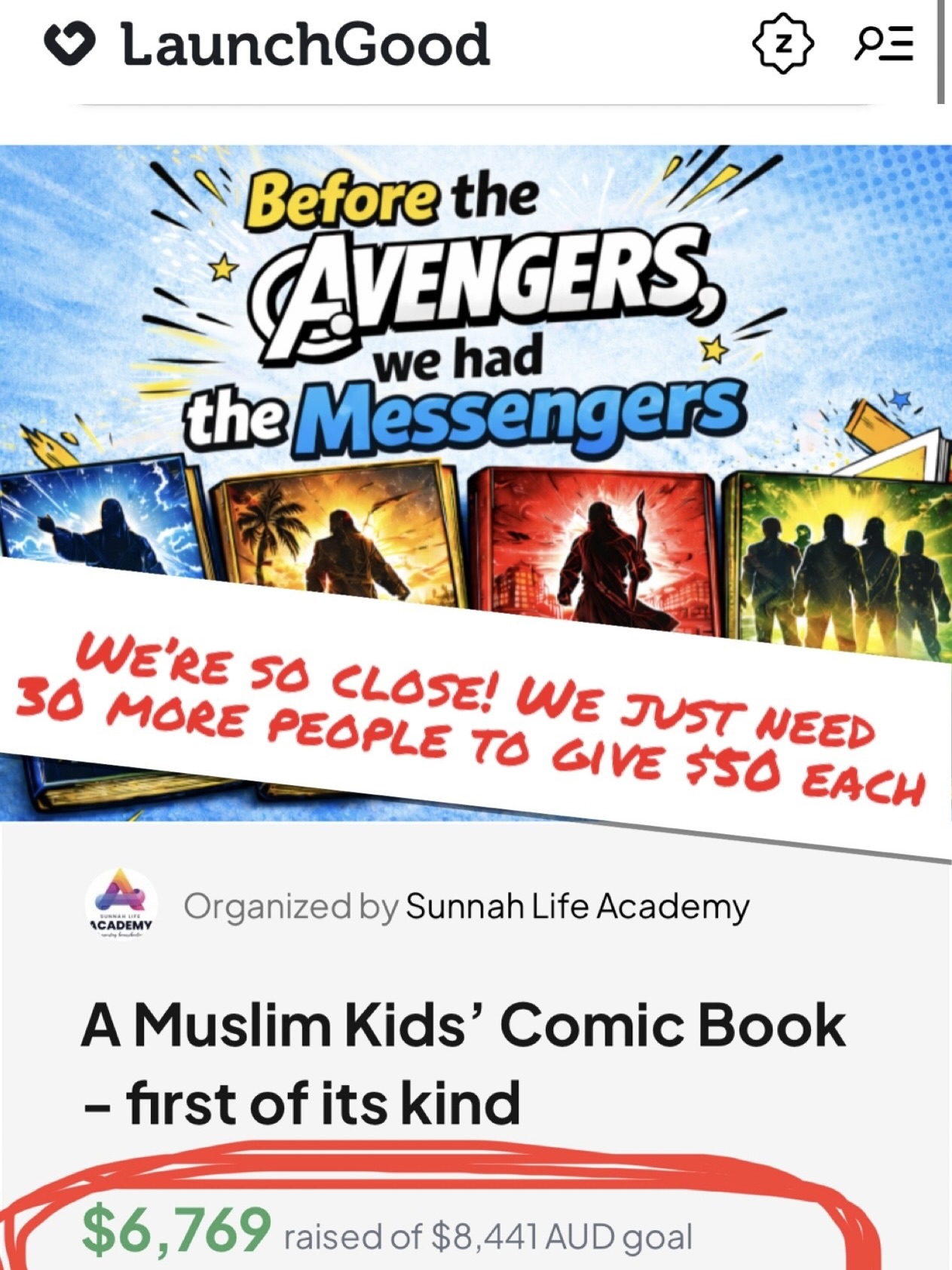 30 people. $50 each. Done.
Tomorrow could be the final day of Ramadan to multiply your reward - & Allah knows best.
Be part of something engaging & deen-driven for Muslim kids.
🆓 And yes, this series will be available online for FREE! So anyone, anywhere can read it. Only the hard copies will be sold to cover printing and distribution costs.
📌 Donation link in bio.