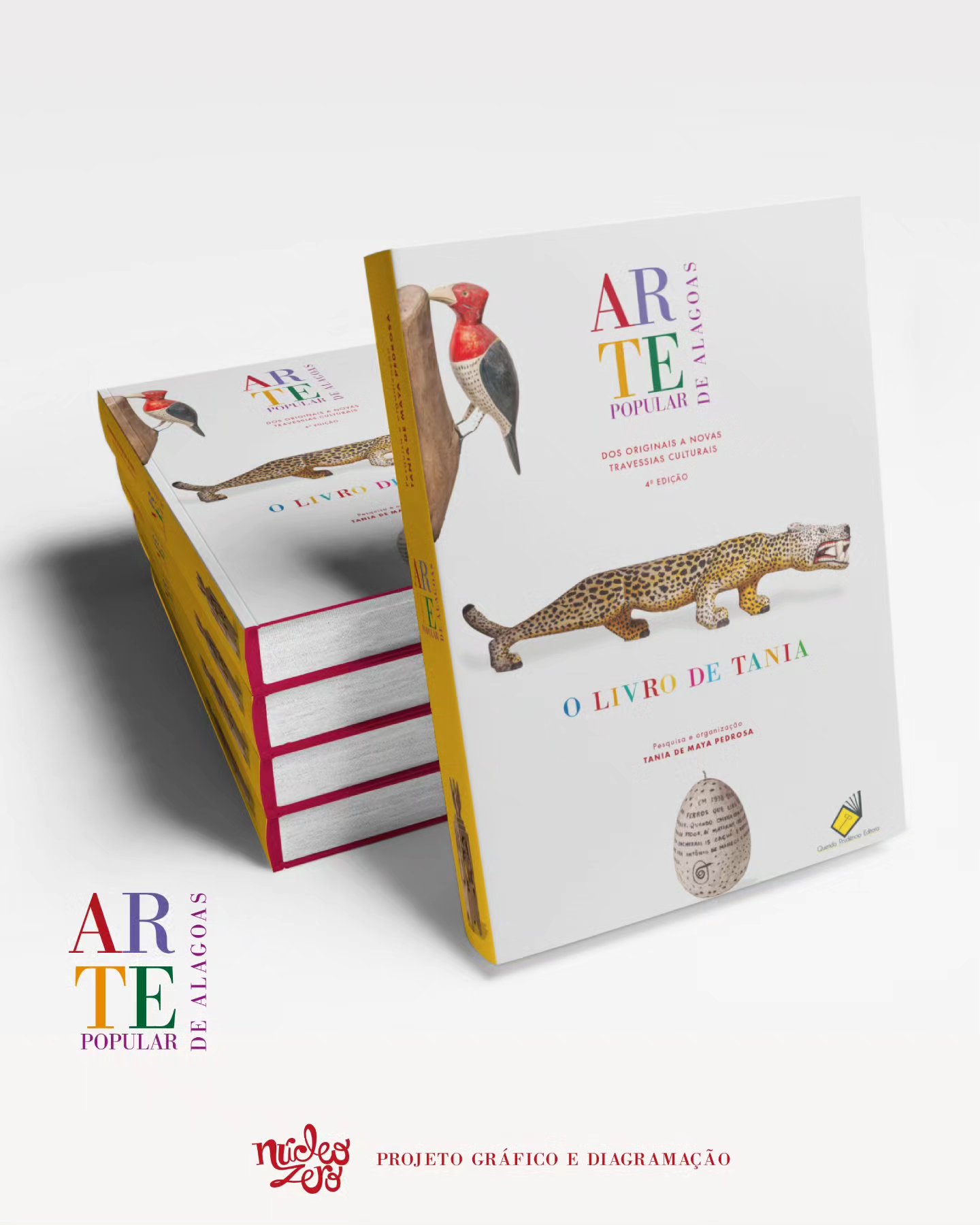 O livro Arte Popular de Alagoas - Dos Originais a Novas Travessias Culturais, de Tânia Pedrosa, chega à sua 4ª edição. Aos 90 anos, a autora nos presenteia com uma obra revisada, atualizada e repleta de novos olhares sobre a arte e a cultura populares de Alagoas e do Nordeste.
Com um projeto gráfico arrojado, ilustrações e fotografias de destaque, a publicação também reúne artigos autorais de especialistas como Adélia Borges, Laurent Danchin, Ceres Franco, Augusto Luitgards e Pedro Cruz. Uma contribuição indispensável para a valorização da arte popular brasileira.
FICHA TÉCNICA
Agradecimentos:
Tania de Maya Pedrosa @taniademayapedrosa
Sérgio Moreira @sergiomoreira3107
Mário Lima @escritormmariol
Juarez Orestes Gomes de Barros @juarez.orestes
Gráfica Moura Ramos @graficamouraramos
Querida Prudência Editora @queridaprudenciaeditora
Augusto Luitgards @augustoluitgards
Bruno César Cavalcanti @brunocesarcavalcanti32
Cícero Péricles @ciceropericlescarvalho
Dyacy de Farias Moreira @dyacymoreira
Lula Nogueira @lulanogueira9
Marinilda Boulay @marinildaboulay
Simone Cavalcante @simone.cavalcante.528
Produção editorial e edição:
Mário Lima
Projeto gráfico e Diagramação:
Werner Salles Bagetti @wernerbagetti
Rebecca Machado Barbosa @star.gia.ria
Revisão:
João Luiz Soares @joaoluiz.soares.37
Carol Almeida @caroltypes
Ilustrações:
Weber Salles @webersalles
Fotografias:
Celso Brandão – Fotos P&B @celsoqbrandao
Lula Lima @lulacastellobranco , Luiz Eduardo Vaz @luiseduardovaz e Robertson Dorta @robertsondorta
robertsondorta – Exposição Das lagoas ao imaginário popular: tributo aos 90 anos de Tania de Maya Pedrosa
Neno Canuto – Folclore e Mestres da Cultura Popular @canutoneno
Ricardo Lêdo – Cultura Popular @ricardoledo
Thiago Sampaio – Reportagem Ilha do Ferro @thiagosampaiophoto