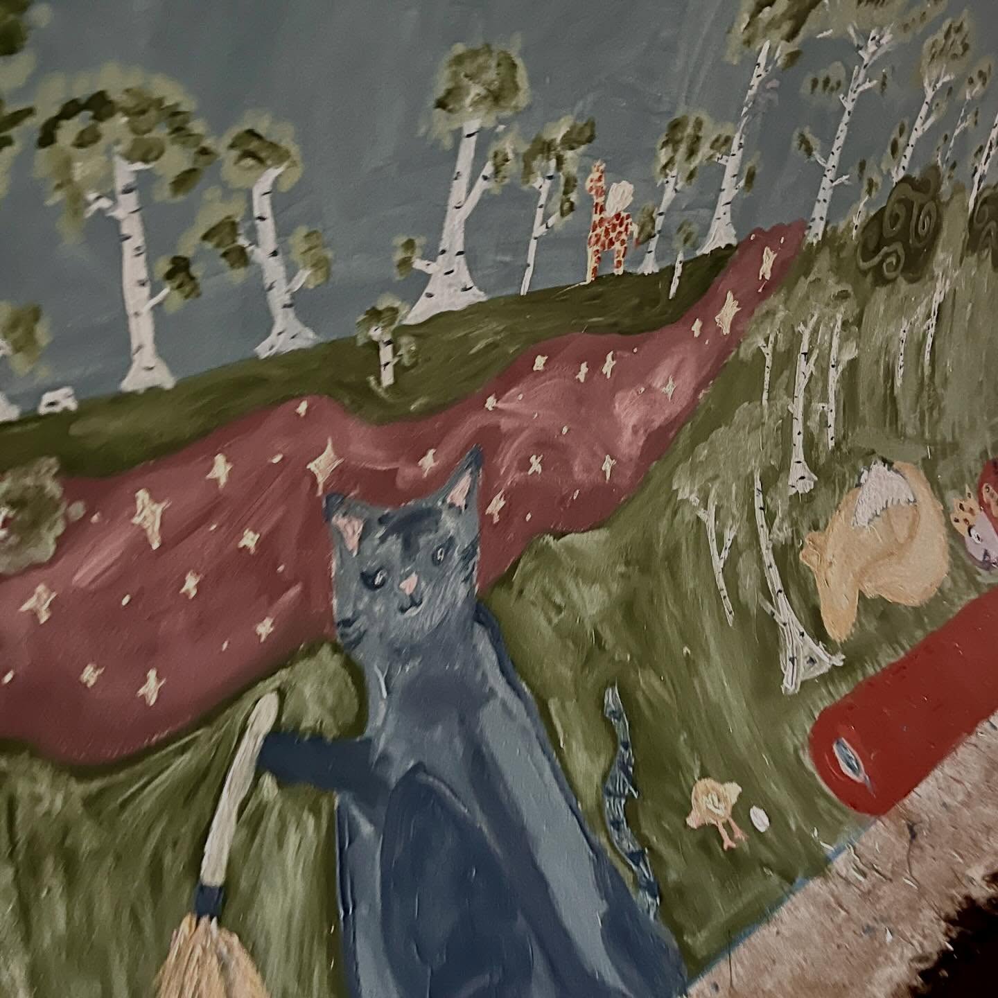 Tunnelen eksploderer i kreativ kærlighed. Avisen var forbi og Birgit og jeg bliver bedre og bedre til at få struktureret slaget gang!! #kunstkompas #vejlefriskole #vafo