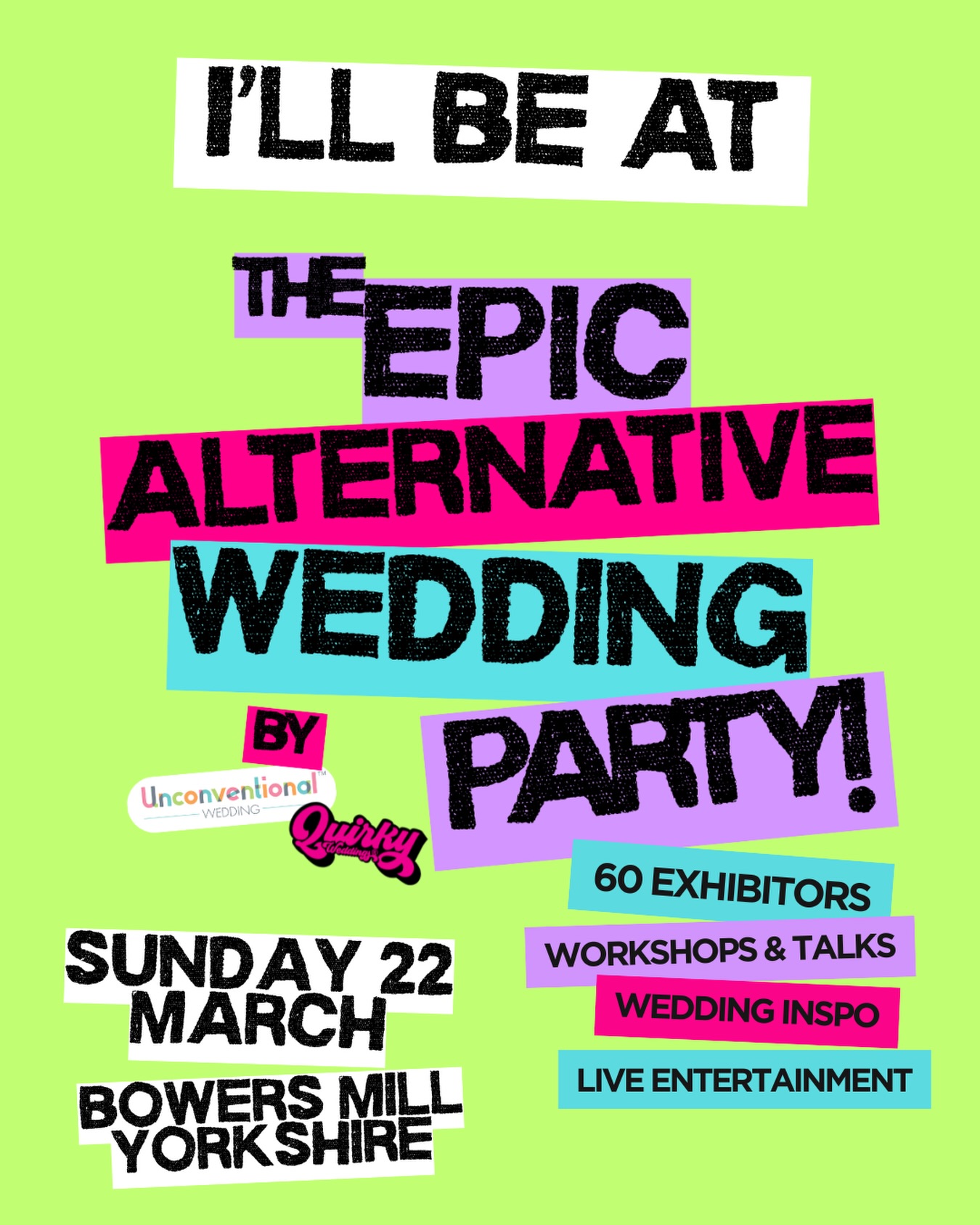 Come and say hello at @quirky.weddings @unconventional_wedding for their Epic Alt Wedding Party this Sunday at Bowers Mill! I’ll be performing at 1:10pm! #altweddingsinger #quirkywedding #epicaltweddingparty